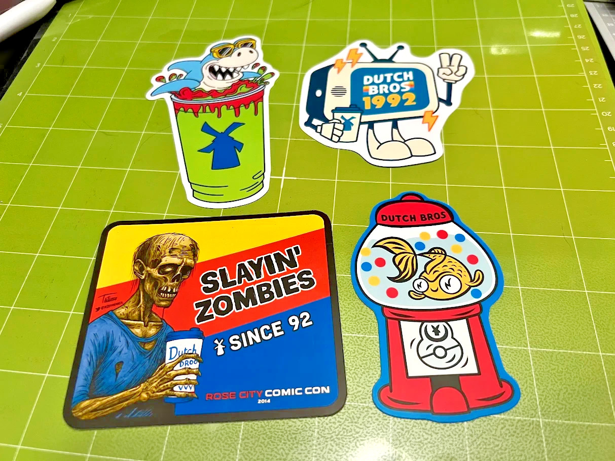 Rare Vintage Dutch Bros - Set of 4  Reproduction Stickers