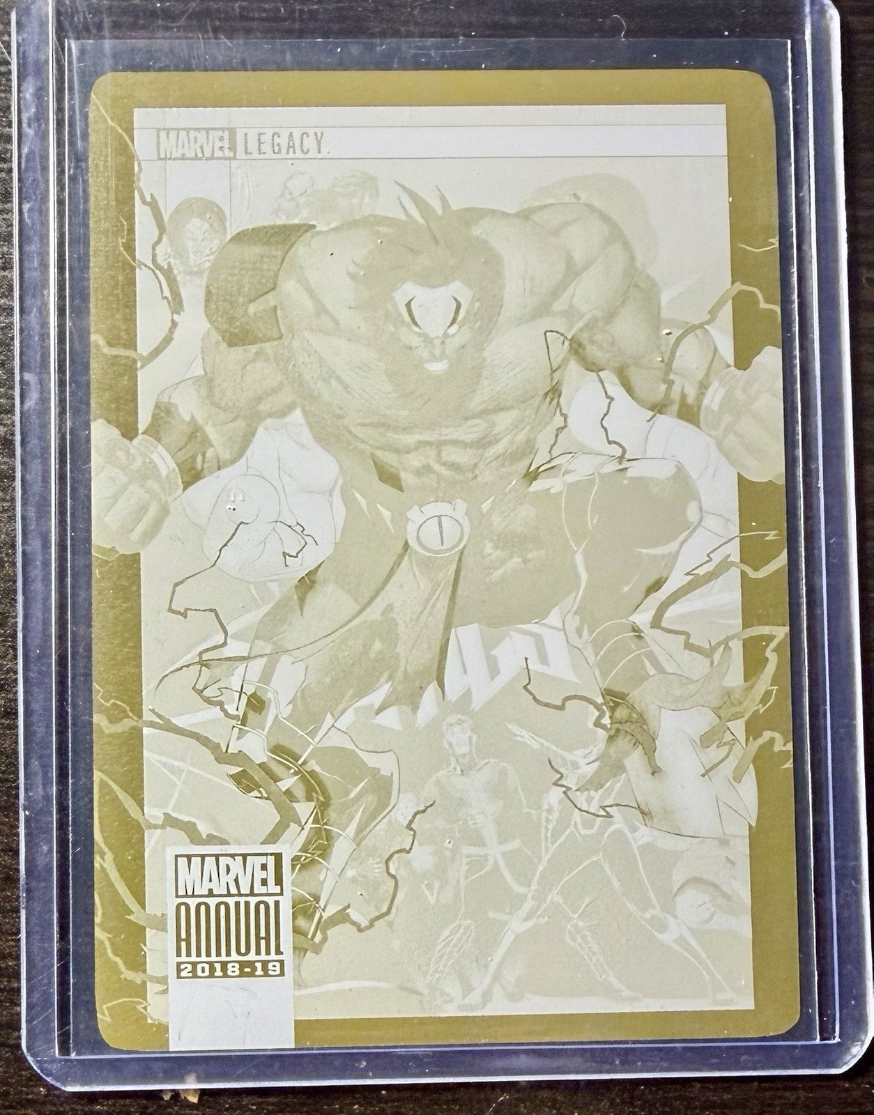 2018-19 Upper Deck Marvel Annual #70 Gorgon Yellow Printing Plate 1/1 Inhumans