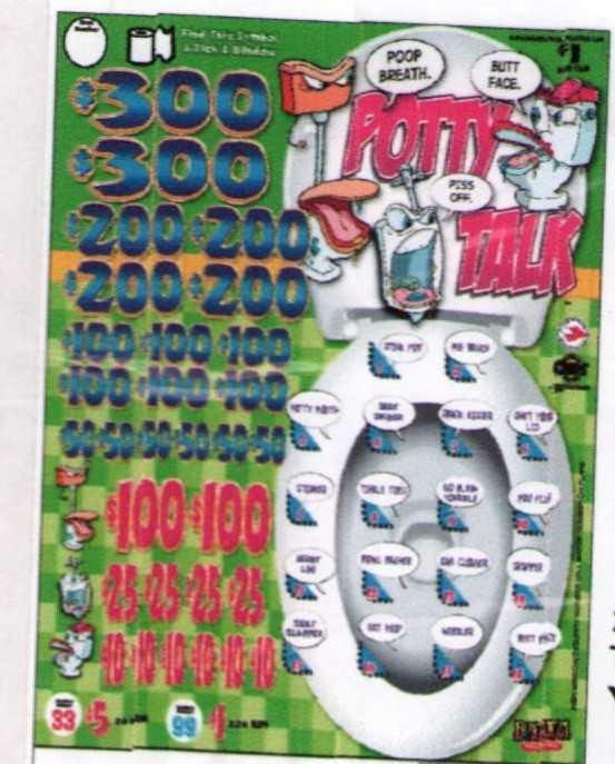 Pull Tab Tickets - Chips - Game -Pick Board - Potty Talk- 3,955 ct