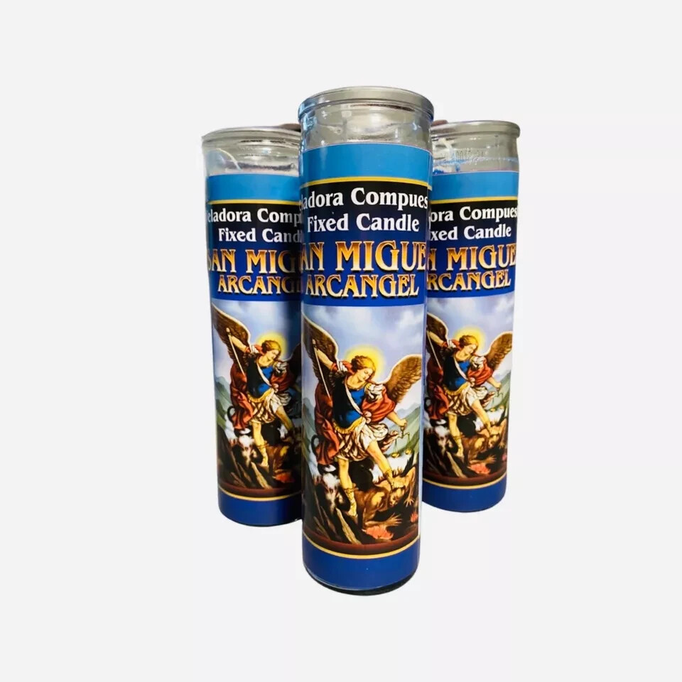 3x Set Saint Michael Candle, San Miguel Arcangel Veladora