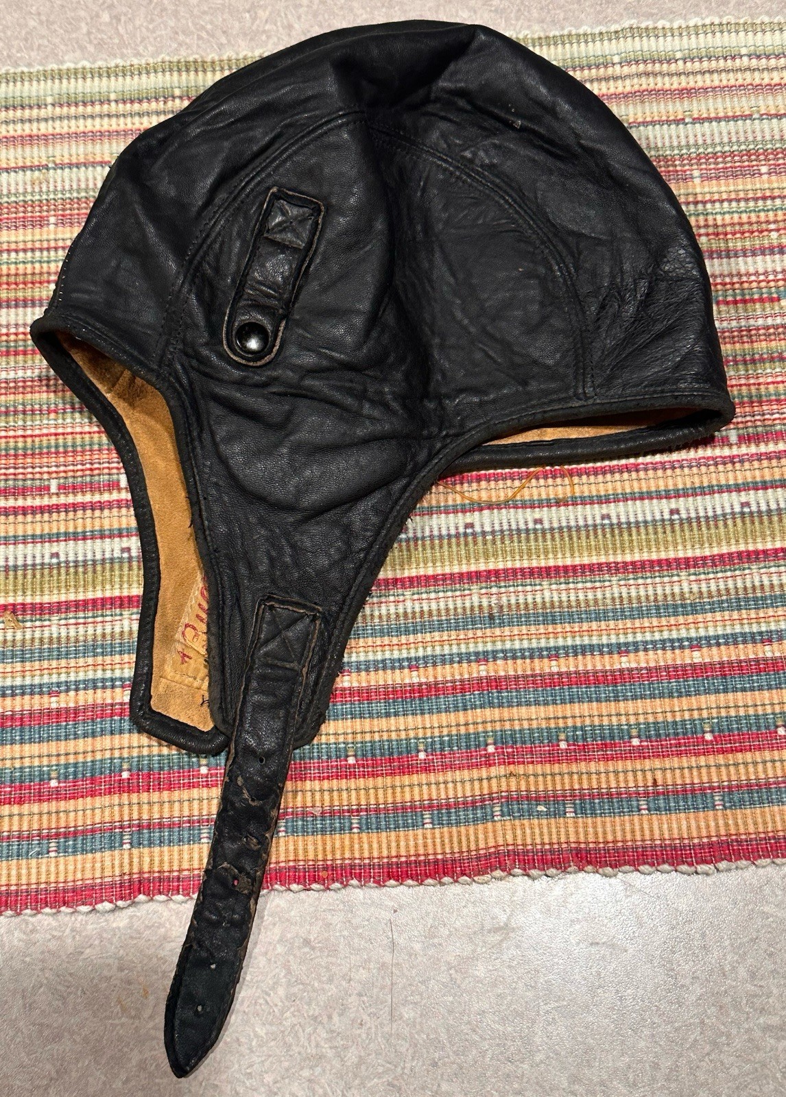 Vintage 1940s BUCO Leather Aviator Motorcycle Helmet Cap Buegeleisen Small USA