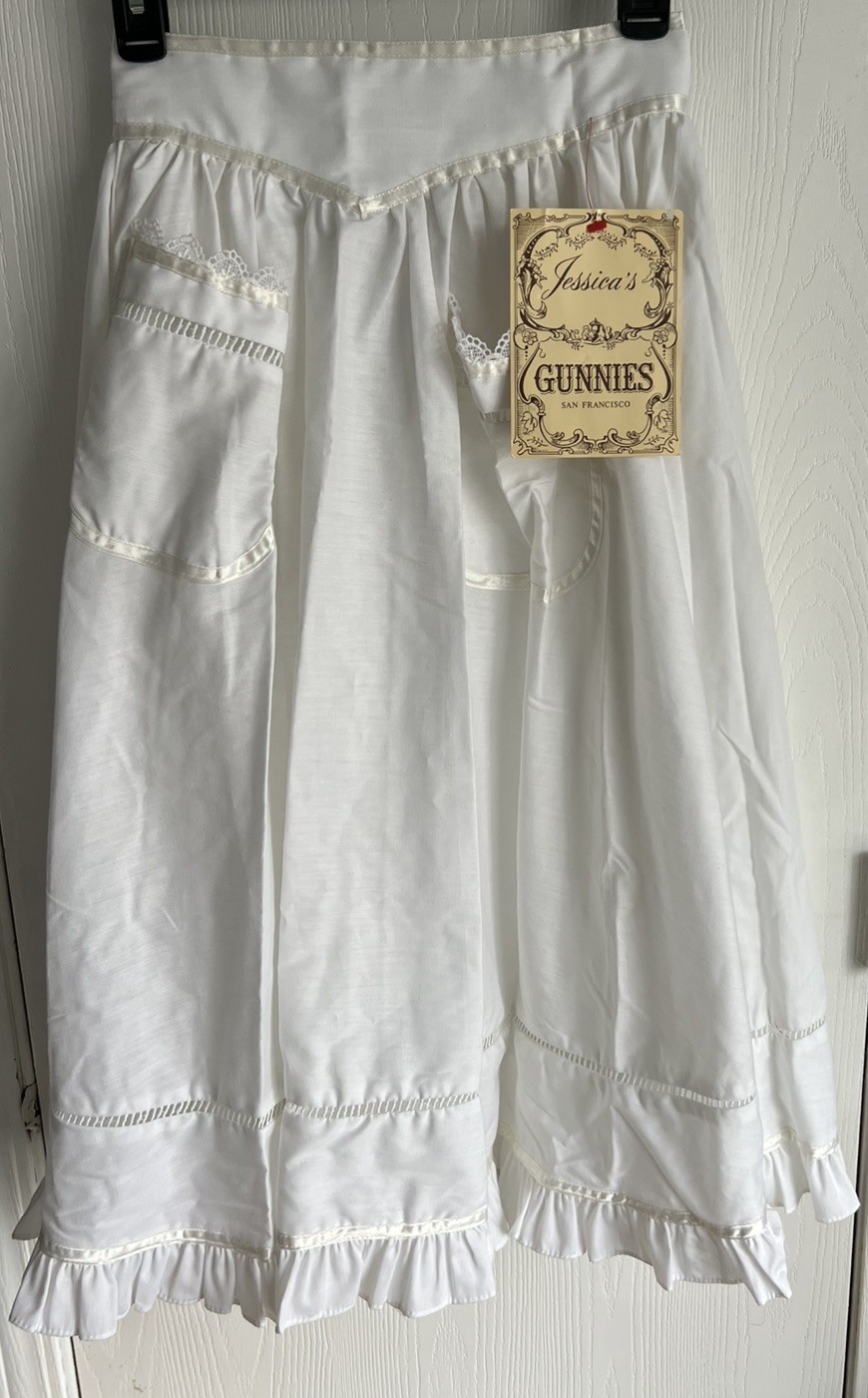 NEW Vintage Jessica’s Gunnies x Gunne Sax White Apron Prairie Cottagecore sz 7