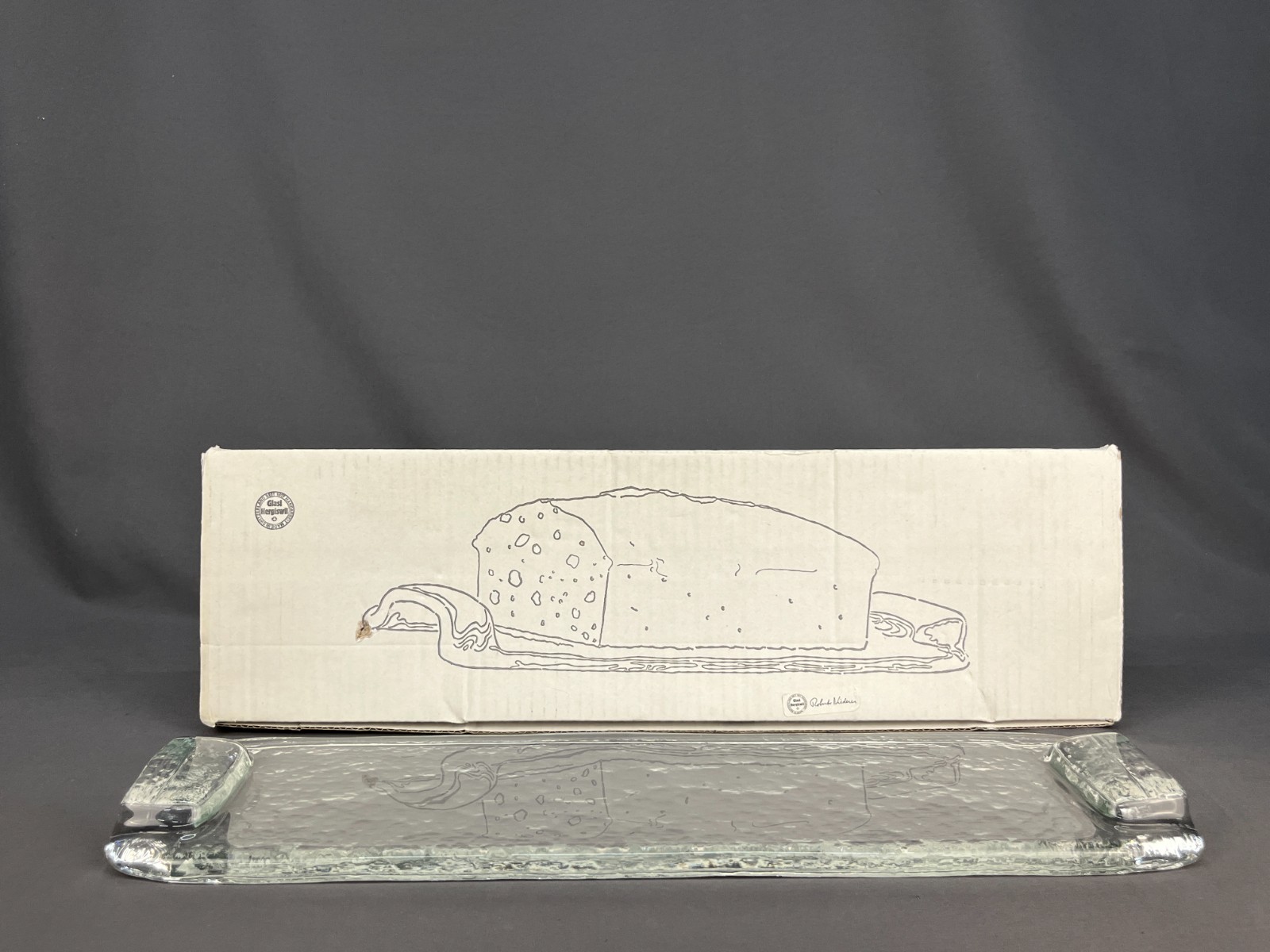 Vtg MCM New Glasi Hergiswil Glass Bread Tray by Roberto  Niederer Switzerland