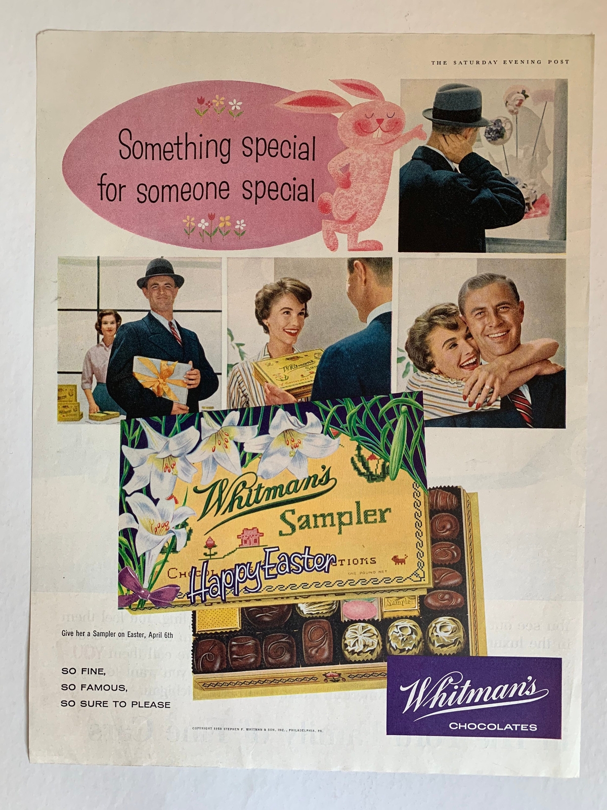 Vintage 1958 Whitman’s Chocolate Easter Ad