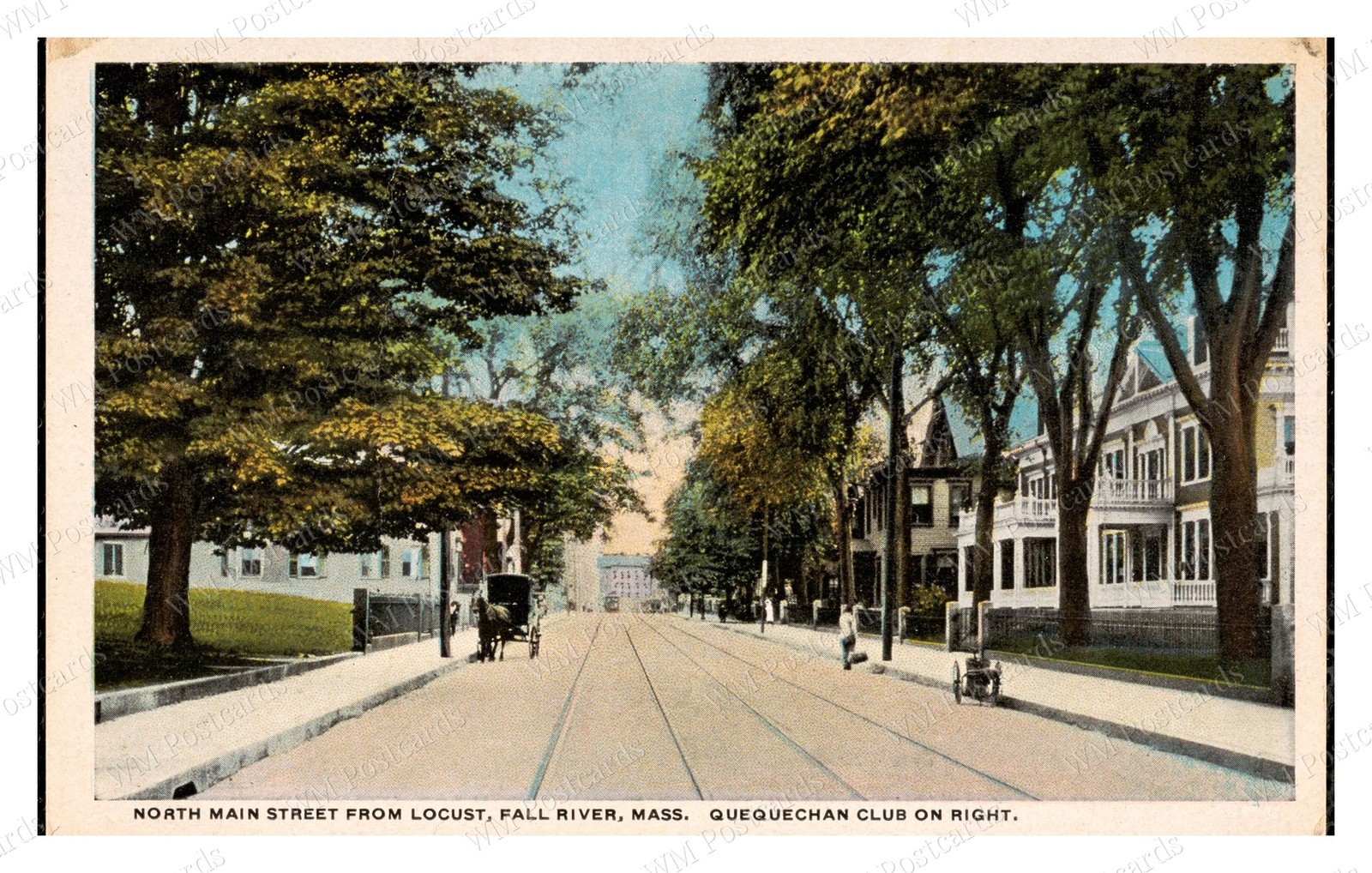 Fall River MA 1930s North Main Quequechan Club Standard Postcard Fall River MA 1930s North Main Quequechan Club Standard Postcard
