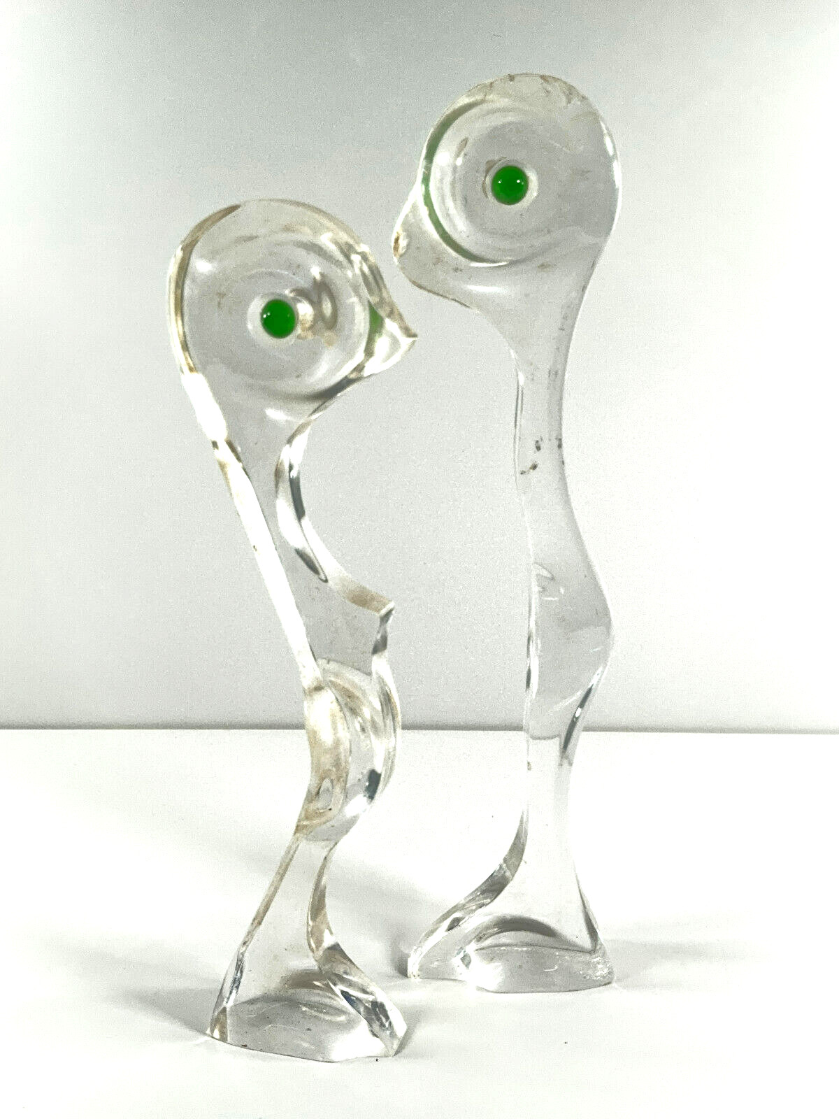 RARE Unusual Mid-Century Modern Lucite Acrylic Man Woman Statues Sculpture