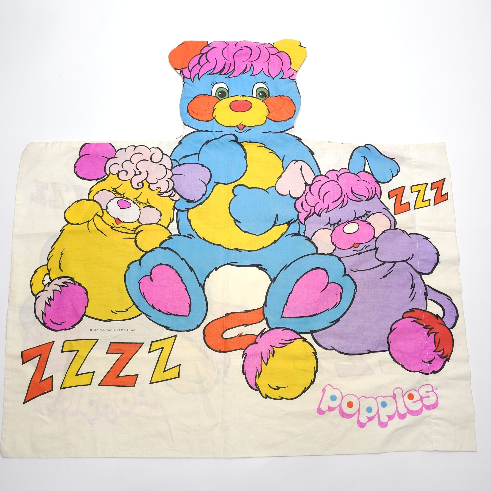 Vintage Popples Standard Size Pillowcase 1986 American Greetings, Inc (No Sound) Vintage Popples Standard Size Pillowcase 1986 American Greetings, Inc (No Sound)