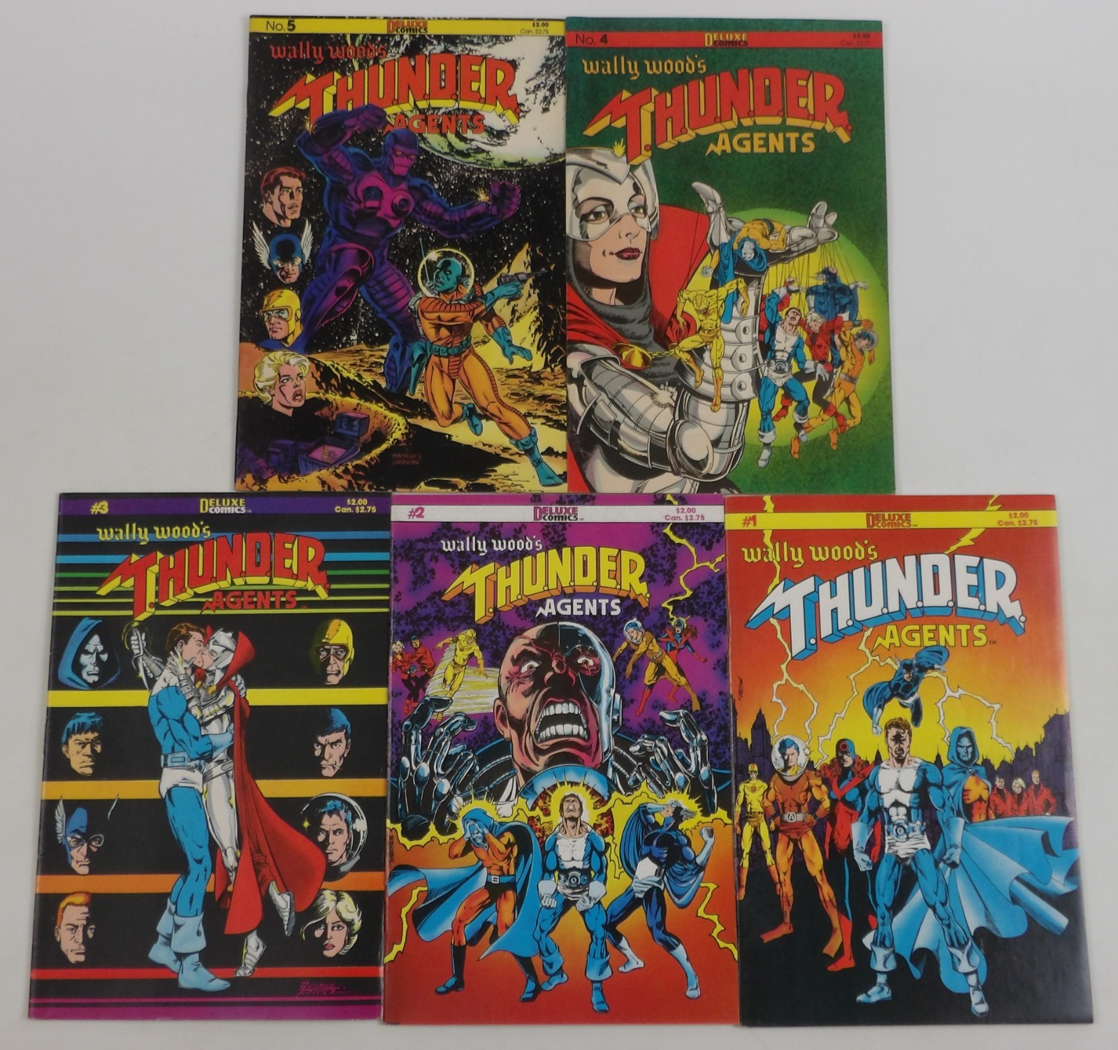 Wally Wood\'s T.H.U.N.D.E.R. Agents #1-5 FN complete series George Perez THUNDER Wally Wood\'s T.H.U.N.D.E.R. Agents #1-5 FN complete series George Perez THUNDER