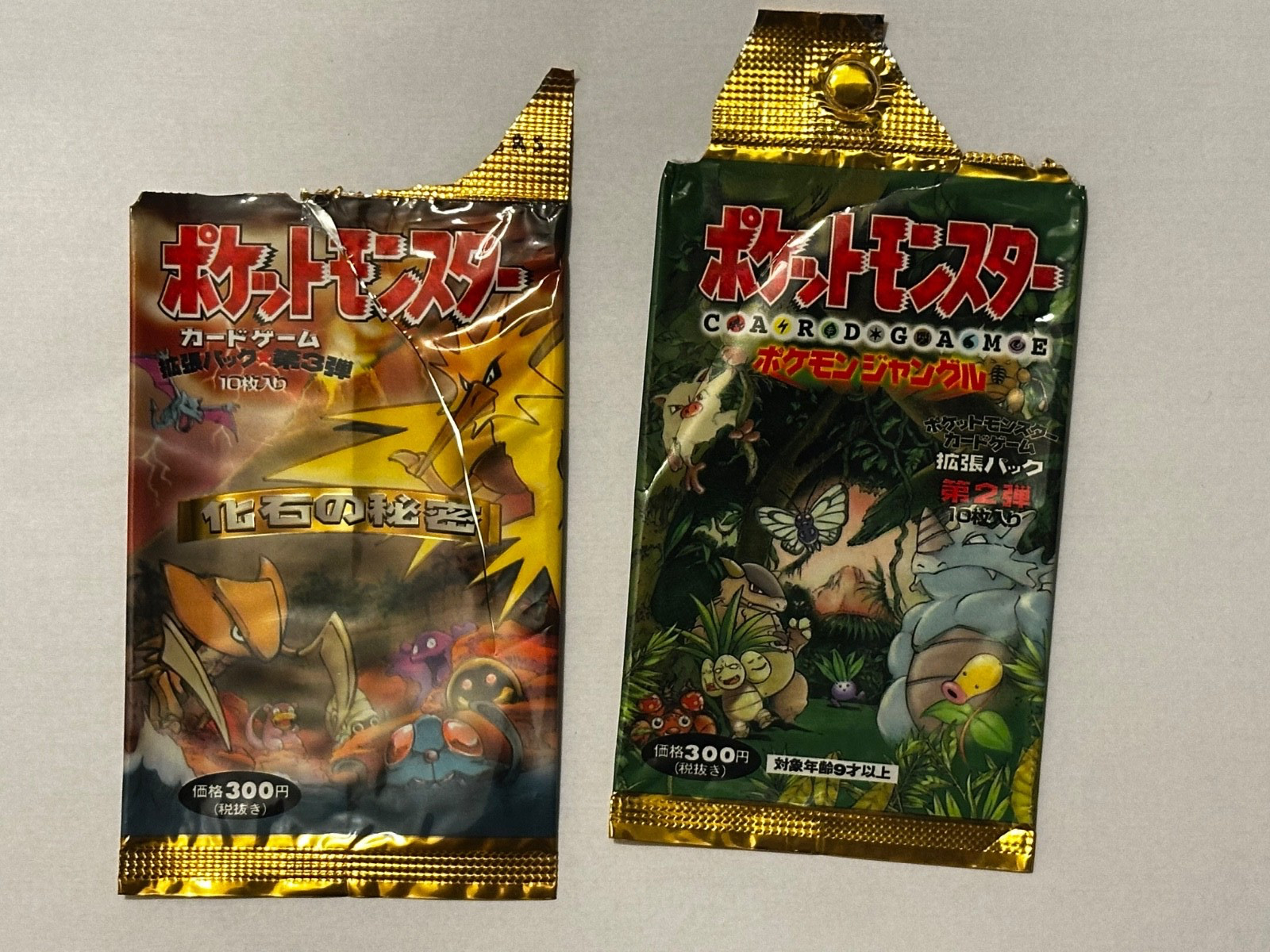 Pokemon Vintage Japanese Booster Pack Art - Empty - Fossil and Jungle