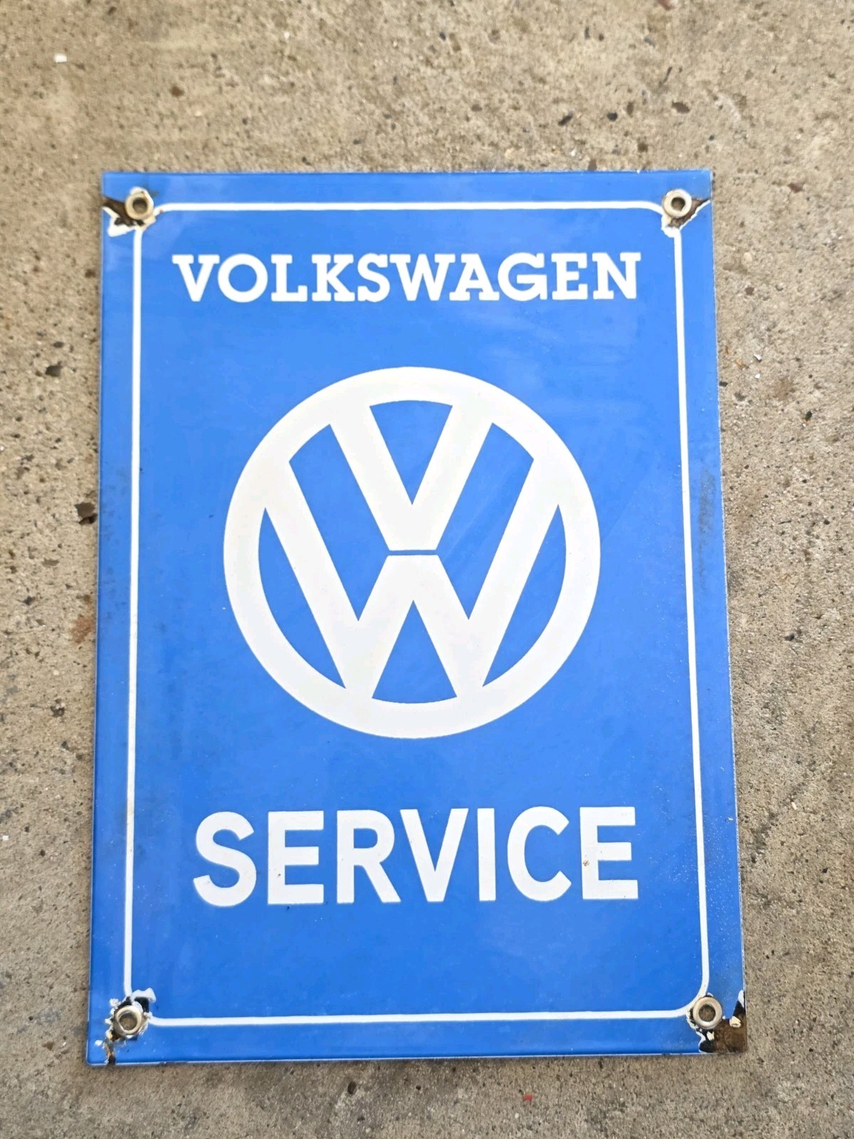 VINTAGE VW VOLKSWAGEN DEALERSHIP PORCELAIN SIGN CAR GAS OIL TRUCK  12
