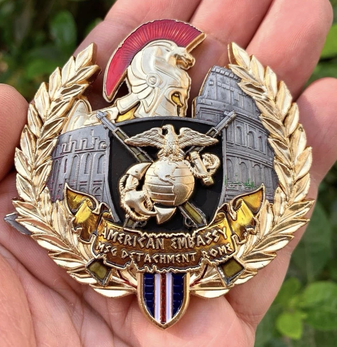 🔥MSG Rome Italy GOLD GLADIATOR Challenge Coin US Embassy Marine Security Guard