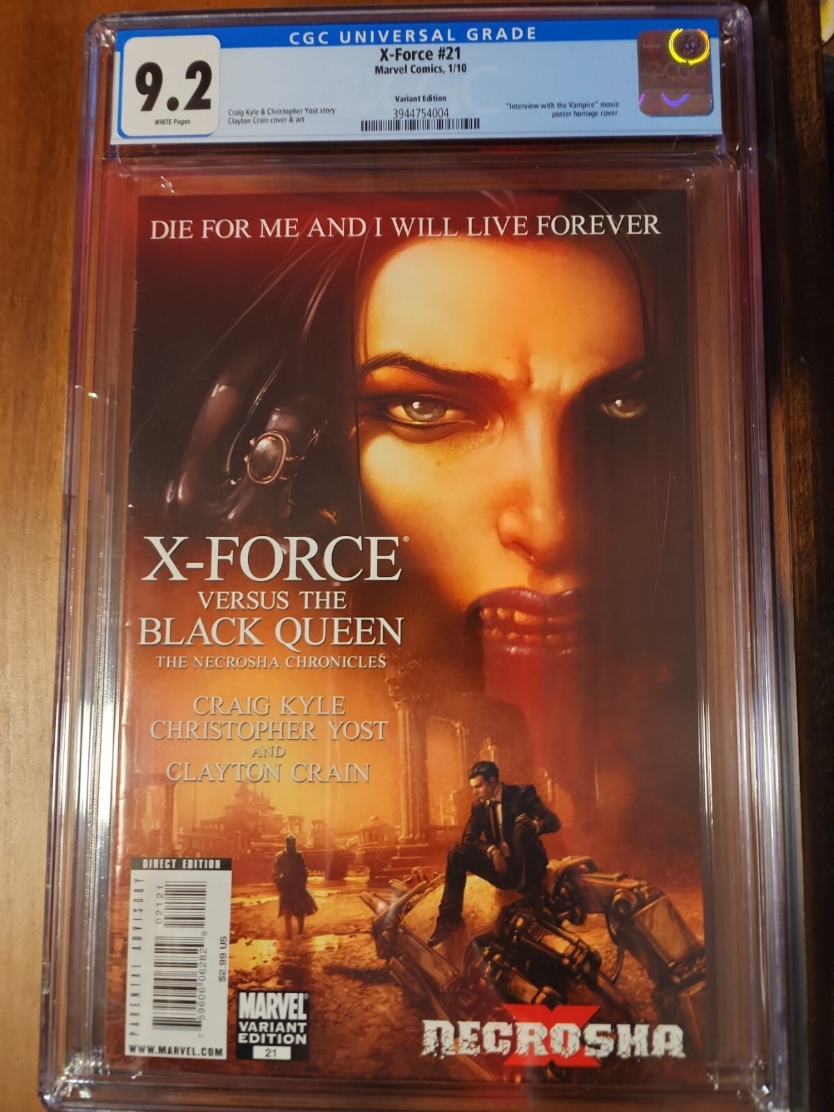 XForce #21 Necrosha Crain Interview with Vampire Homage 1:25 CGC 9.2