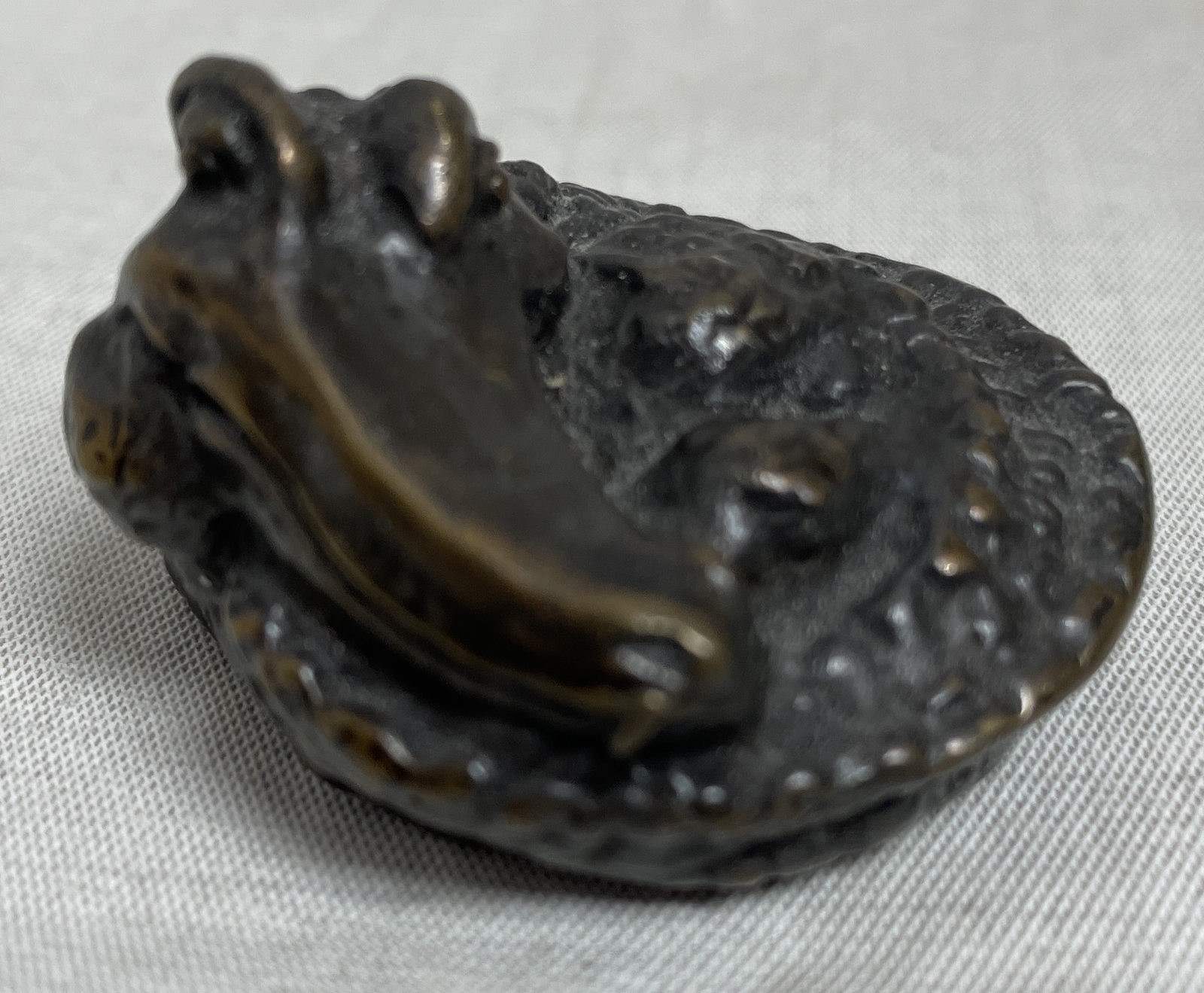 Vintage Bronze Sculpture Laying Baby Crocodile Figure Signed 22/300
