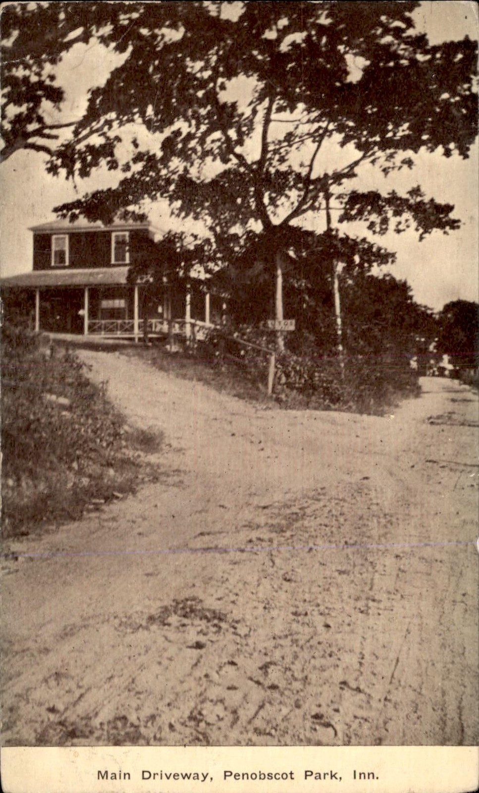 Penobscot Park Maine ME Main Driveway Penobscot Park Inn c1910 Vintage Postcard