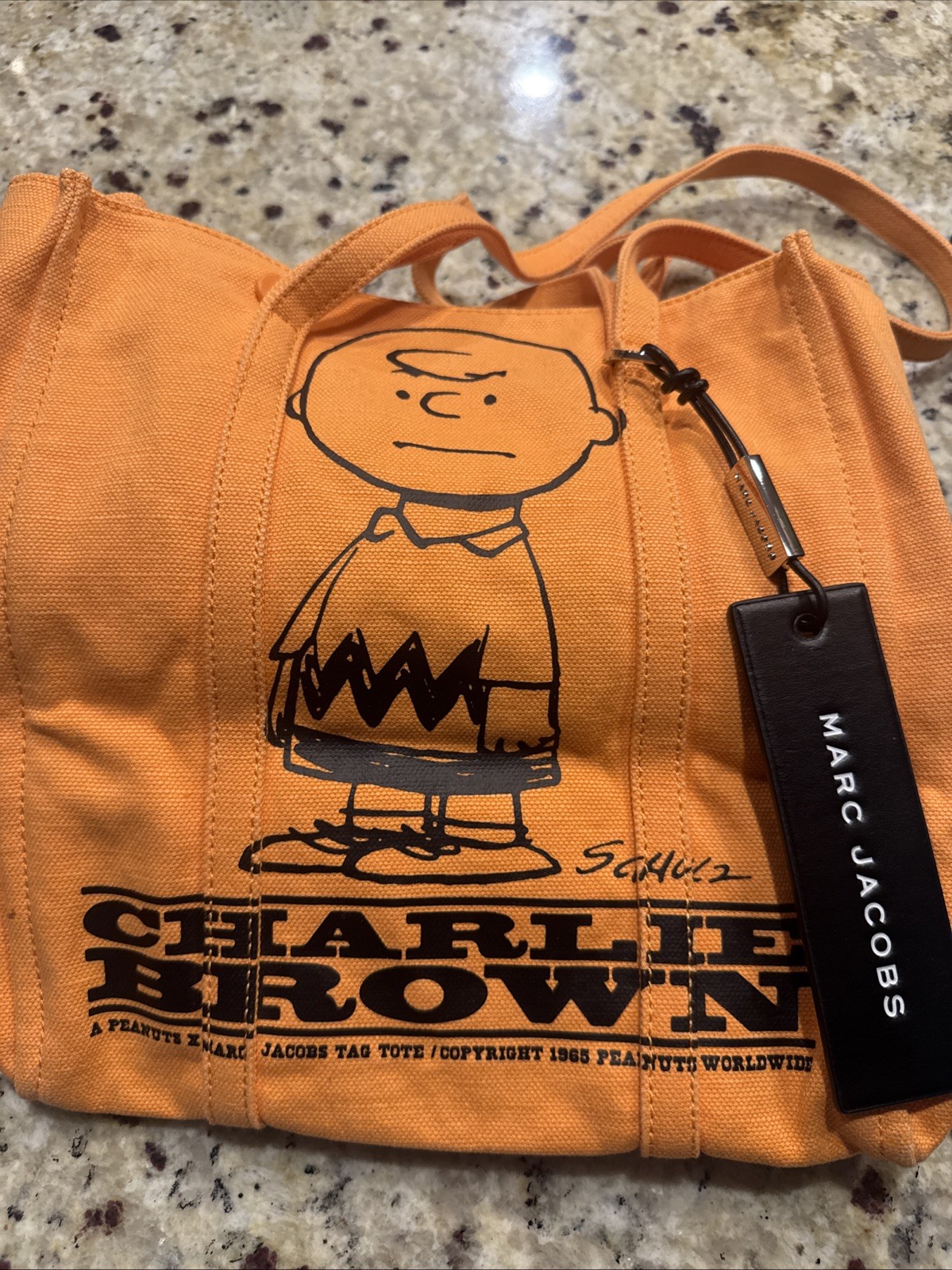 Marc Jacobs x Peanuts Charlie Brown Orange Tote Bag New With Tags