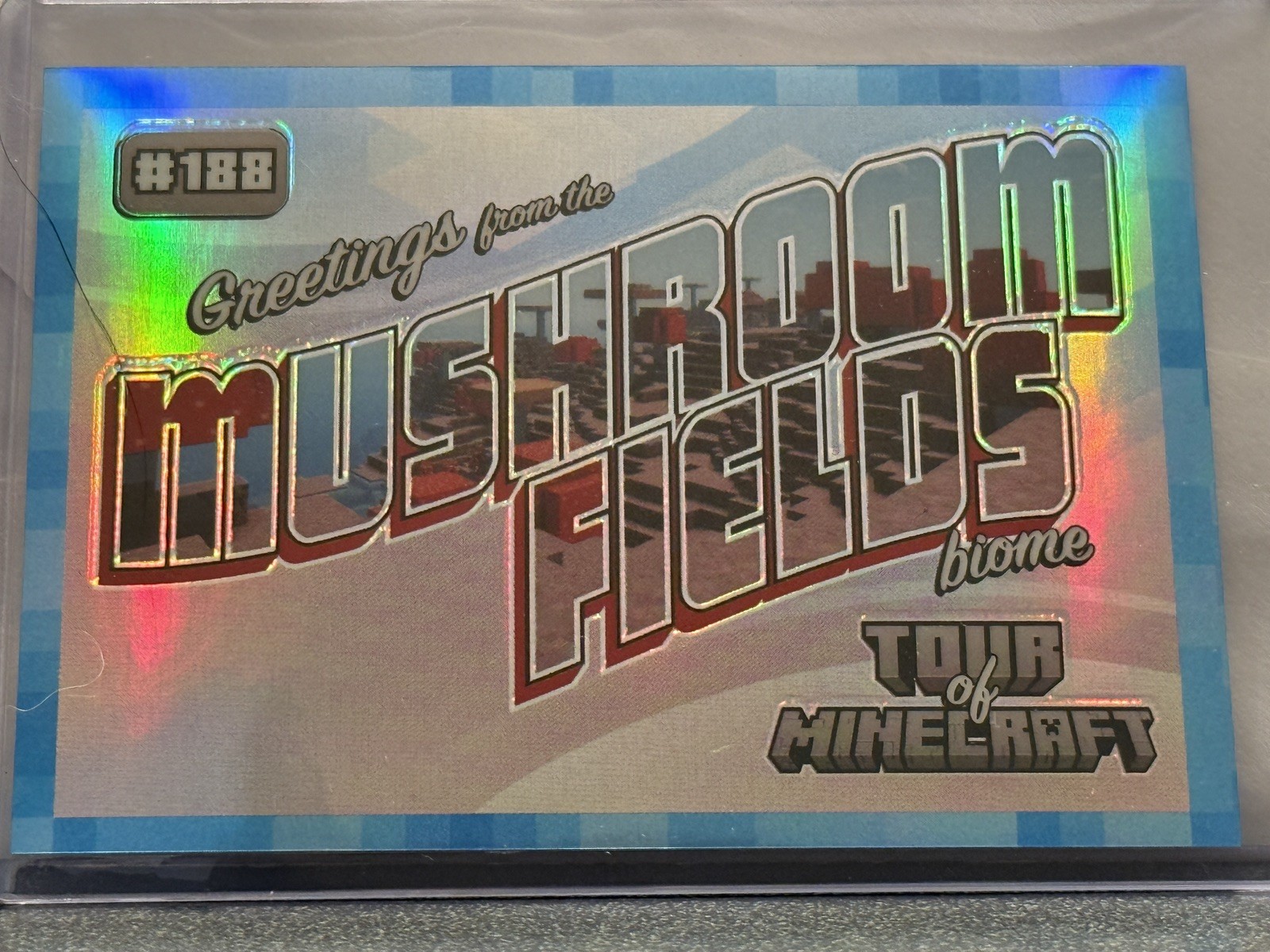 2024 Panini Minecraft Mushroom Fields Biome #188 Diamond Blue Prizm 4/10