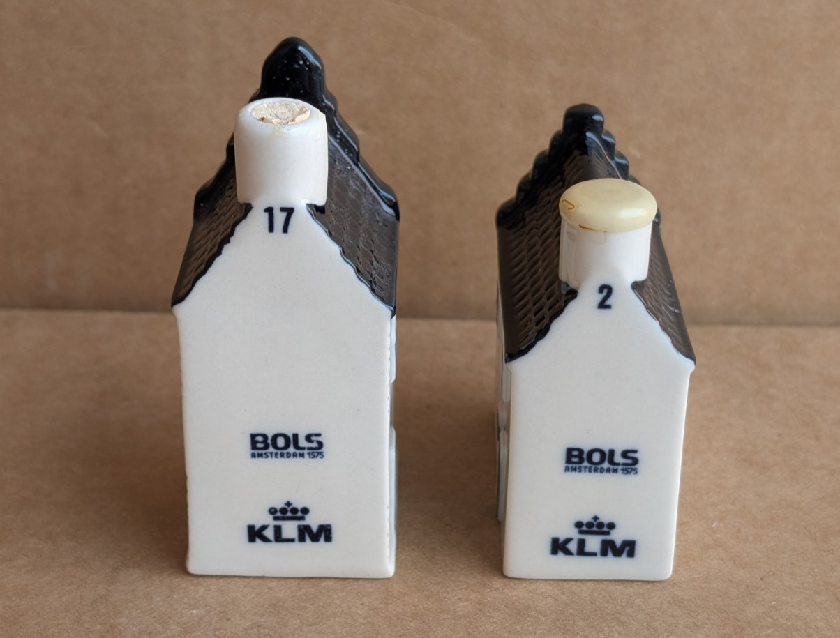 KLM BOLS Blue Delft House #17 and #2 - Sealed - Not Empty