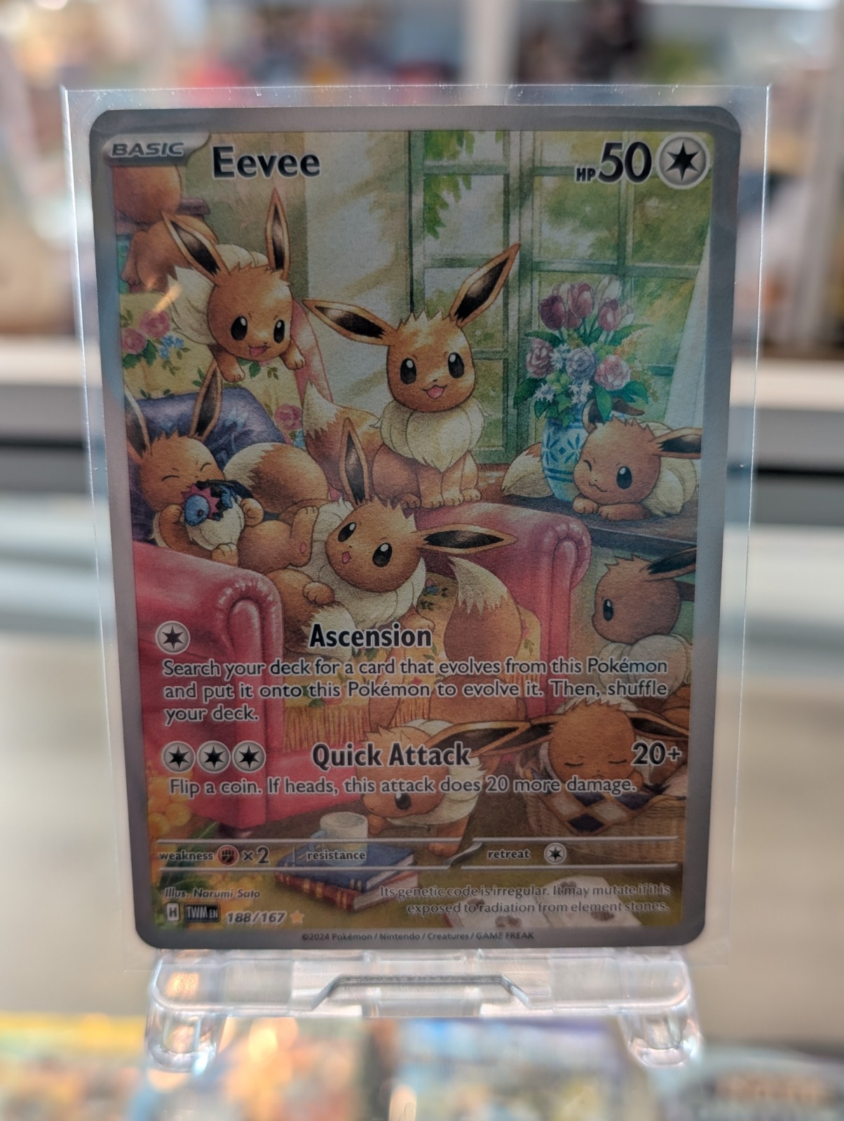 Eevee 188/167 Illustration Rare Full Art Holo SV06 Twilight Masquerade