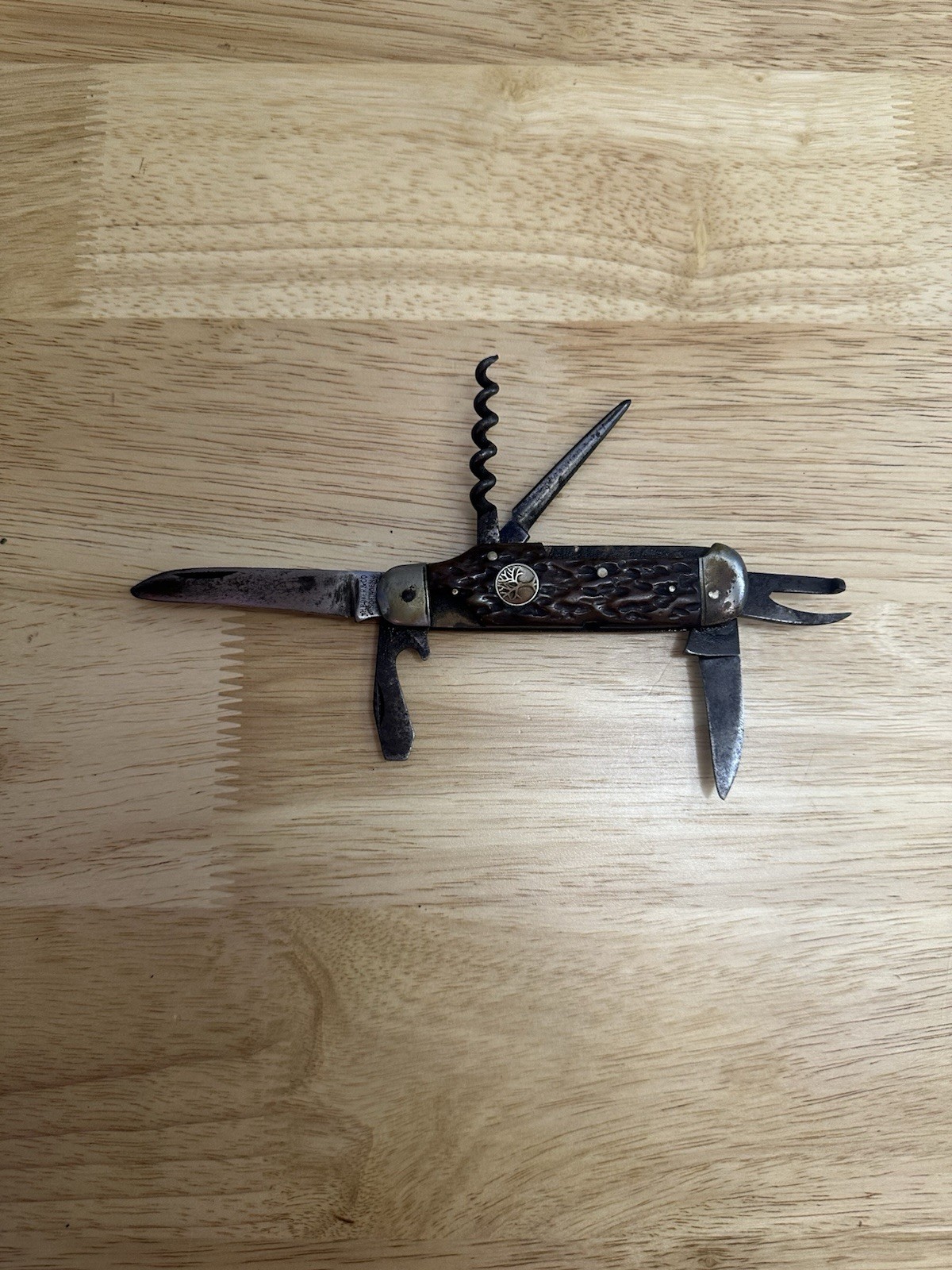 1920s H Boker Co Solingen 6-Blade Sportsman Pocket Knife Jigged Bone Germany