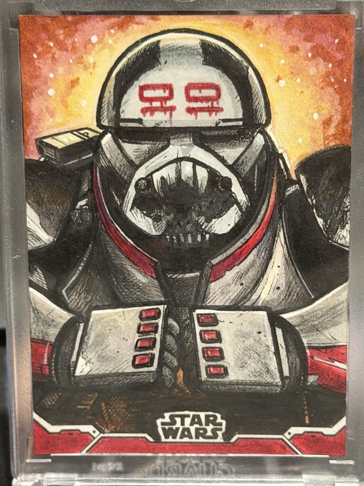 Topps Star Wars Wrecker Sketch Card By Darrin Pepe Bad Batch