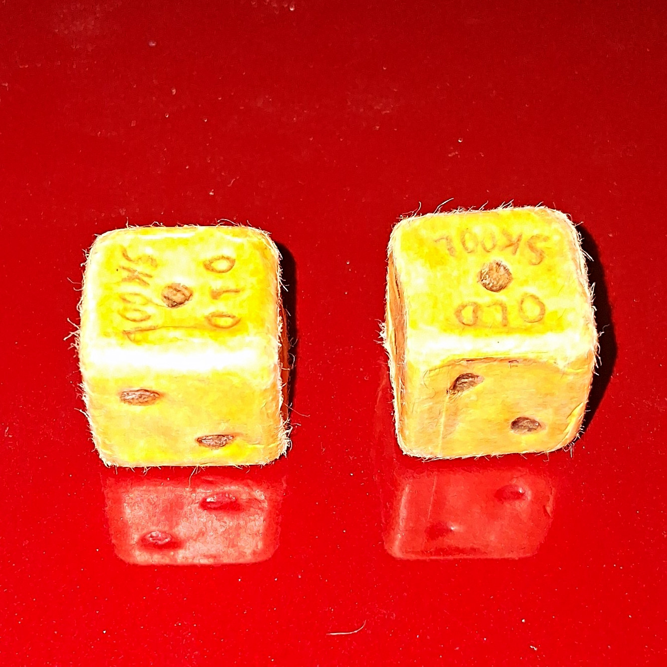Handmade Wayne County Jail Yellow Dice \