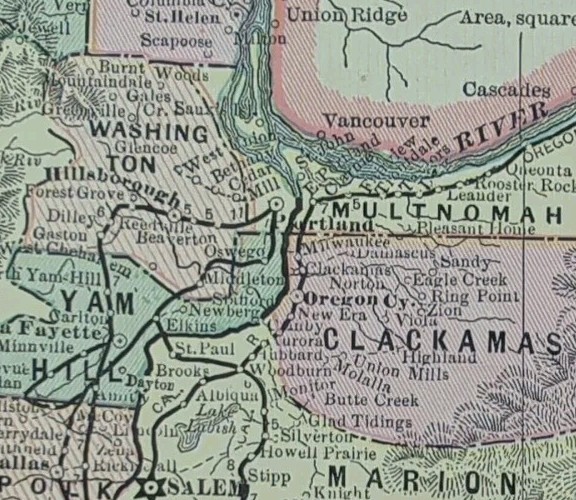 Vintage 1885 OREGON Map 13\