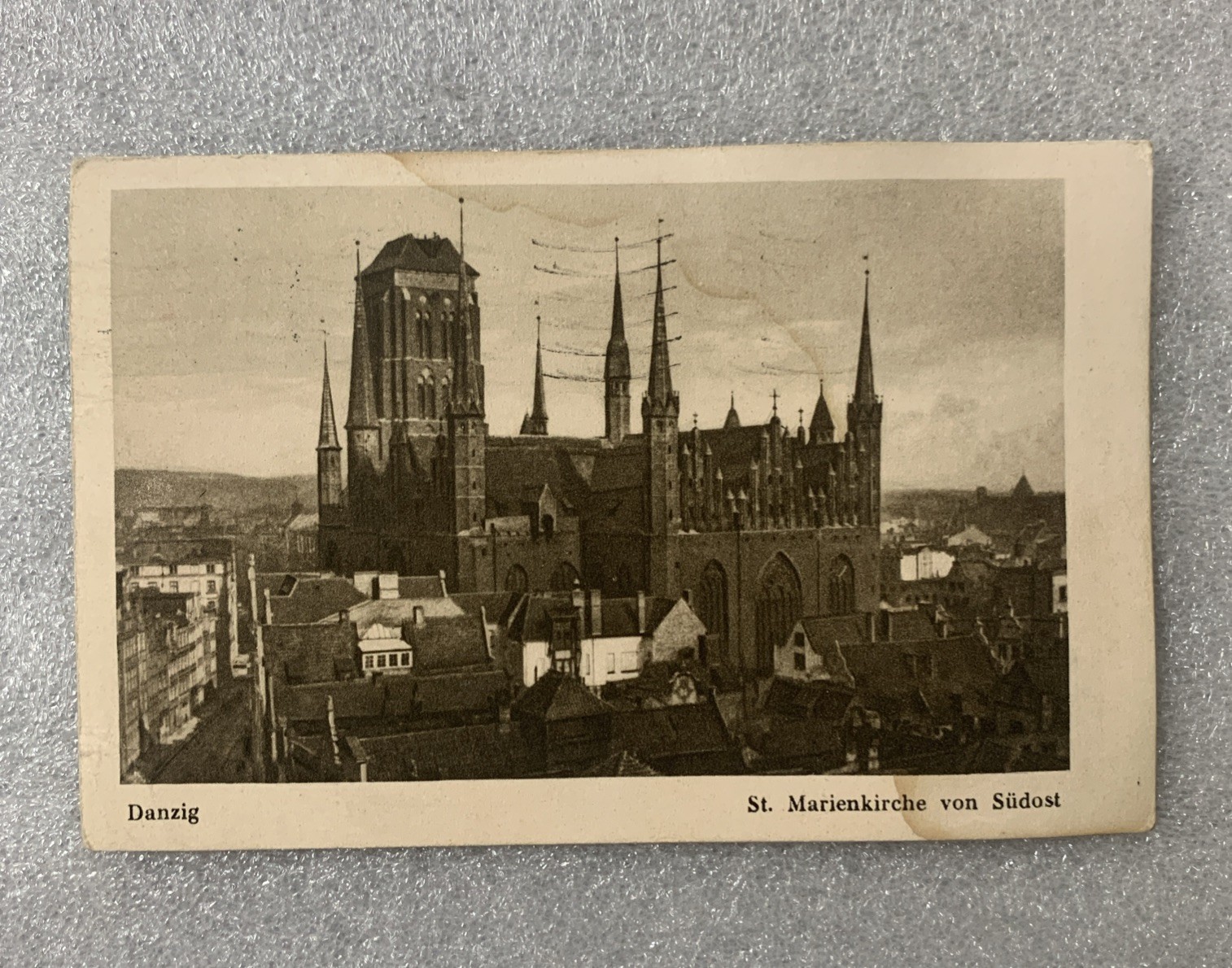 Vintage POLAND DANZIG ST. MARIENKIRCHE VON SÜDOST Postcard Posted 1929