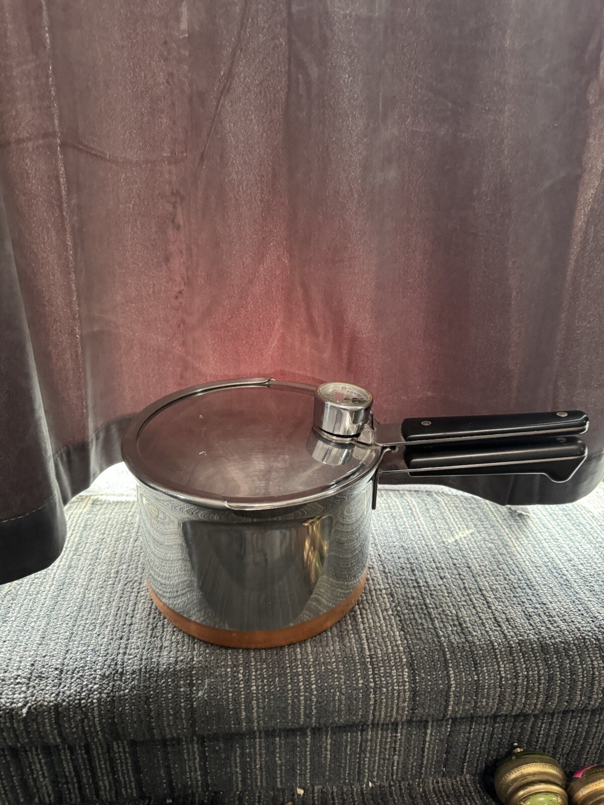 Vintage Paul Revere Ware Copper and Stainless Steel Pressure Cooker 4 Quart
