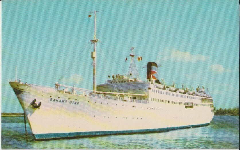 Vintage 1960s Unposted Postcard SS Bahama Star Eastern Steamship Corp