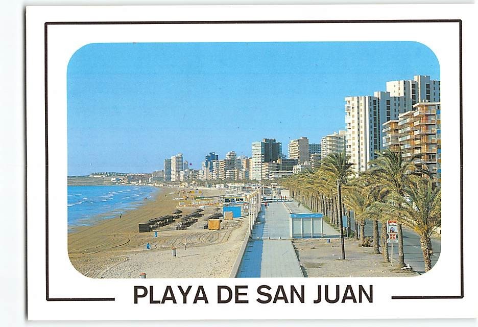 Postcard Playa de San Juan Alicante Spain