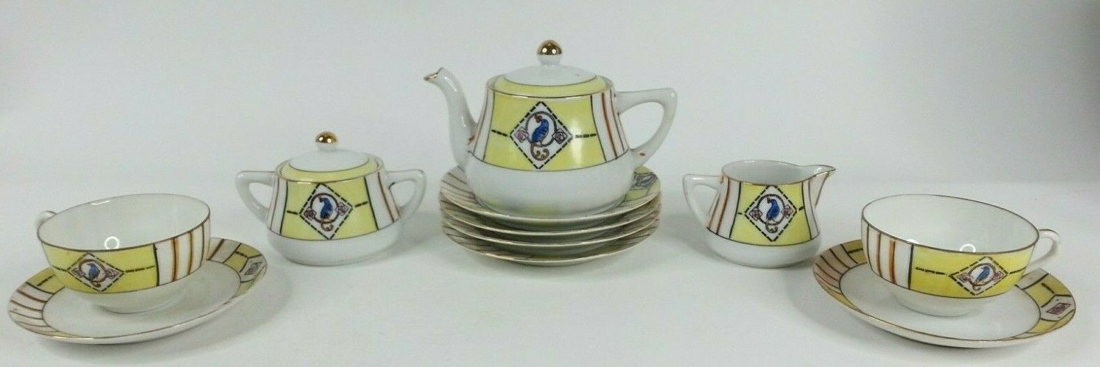 Vintage 11 Piece Noritake Tea Set Japan Japanese Pot Sugar Creamer Cups