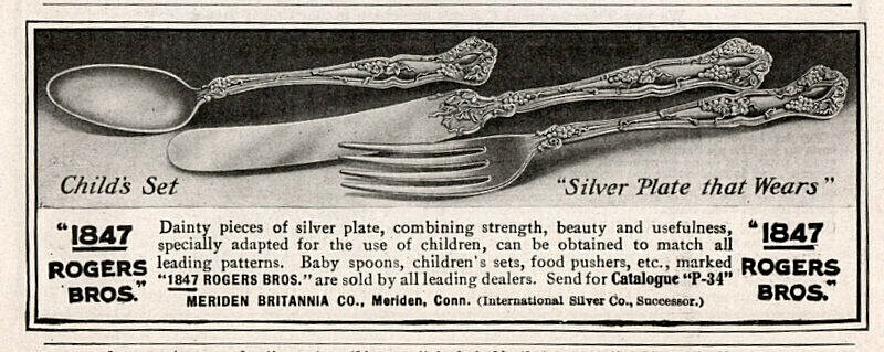 1908 c 1847  Rogers Silver Plate Childs Set Tableware Cutlery