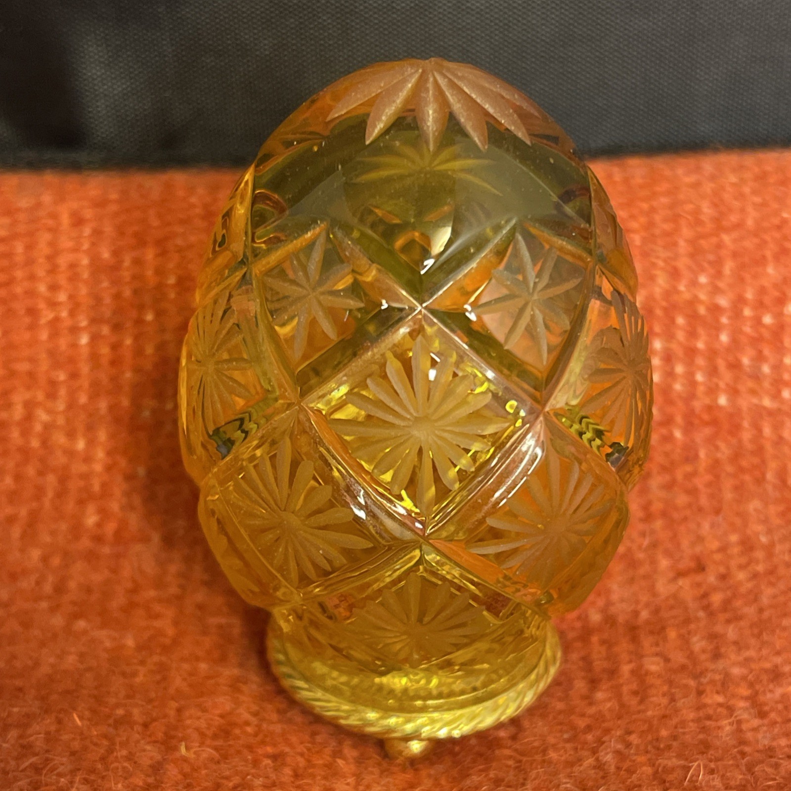 Faberge Limited Edition #1087 Canary Yellow Crystal Egg