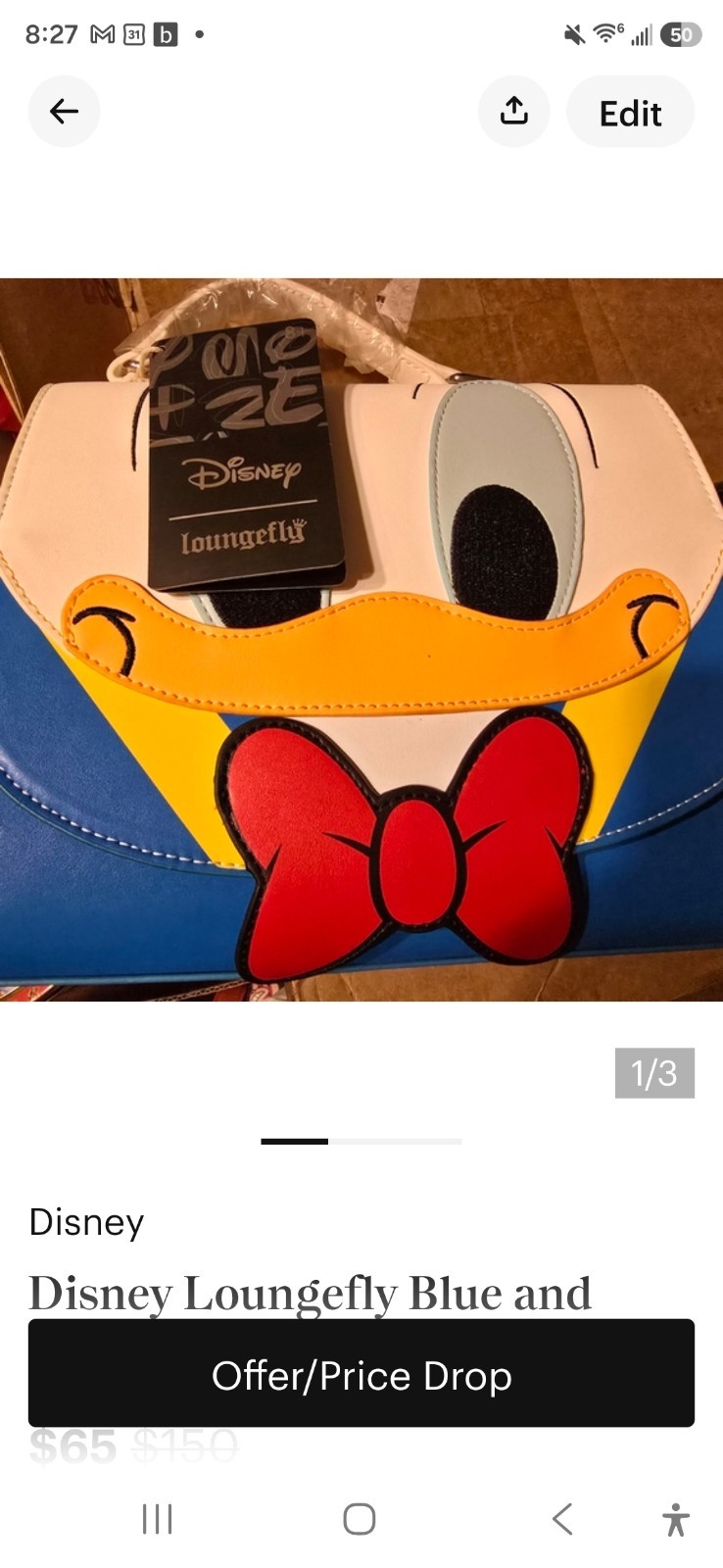 Donald Duck Loungefly Purse Donald Duck Loungefly Purse