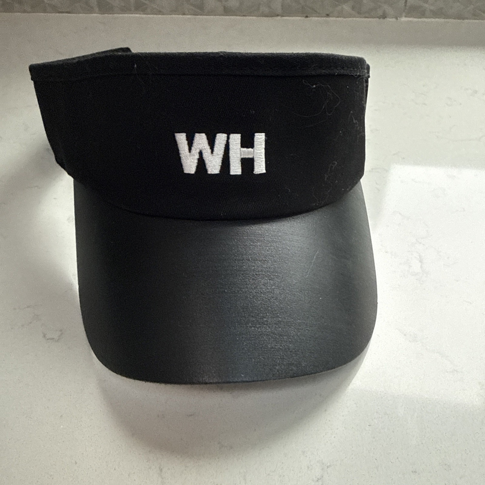 Waffle House Visor Black White Embroidered Logo Hat Cap WH Adjustable NWOT 016