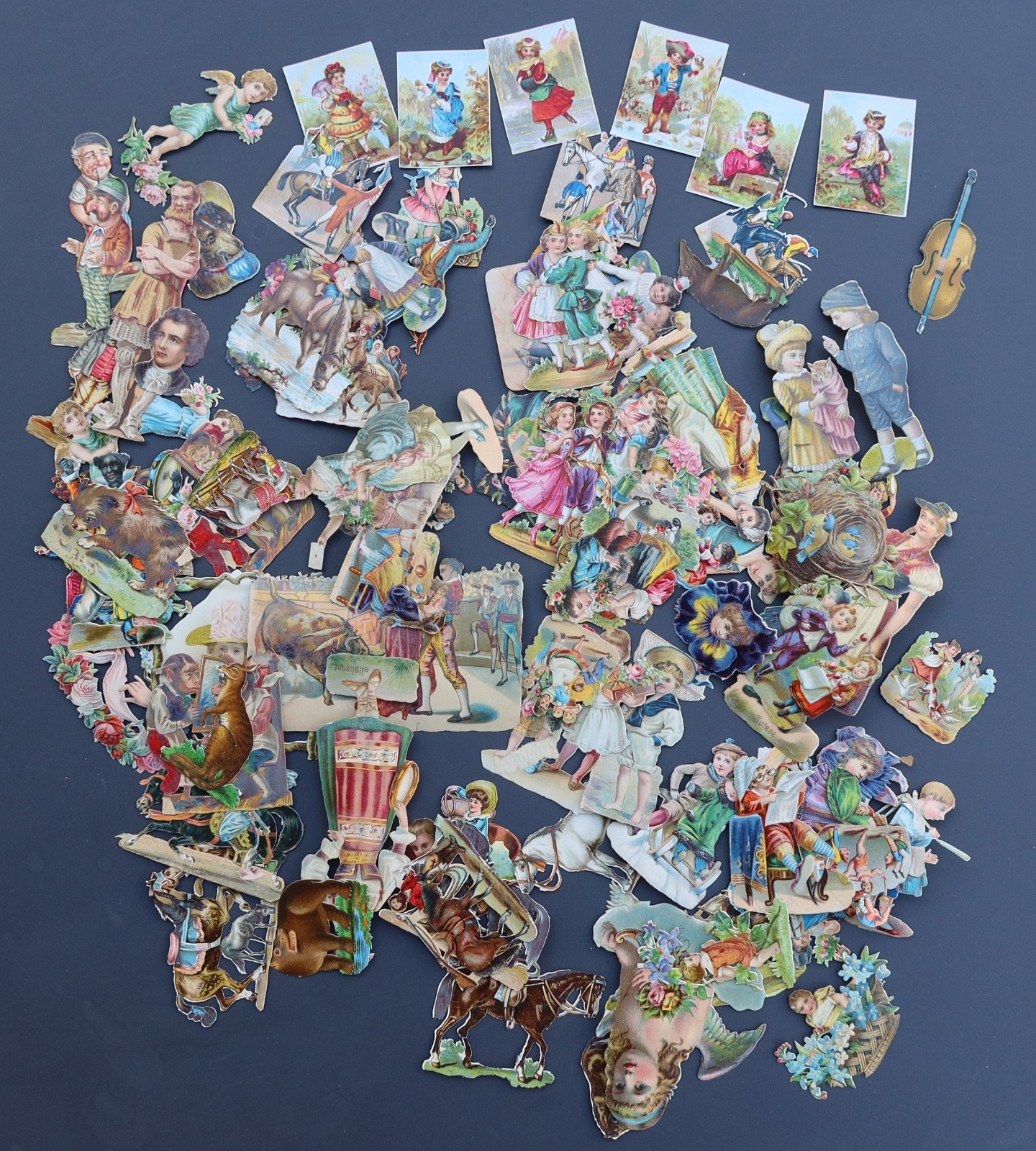#7 lot 100 cutouts characters chrome Oblates Glanzbild scrapbooking