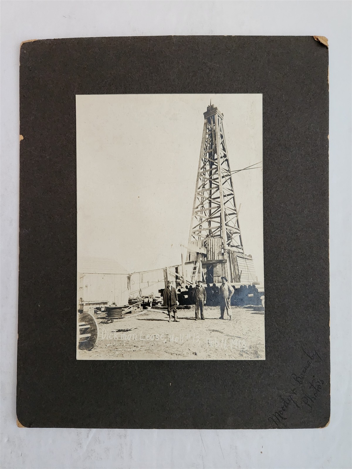 1918 antique DICKMAN LEASE WELL #13 butler co ks OIL DERRICK photograph