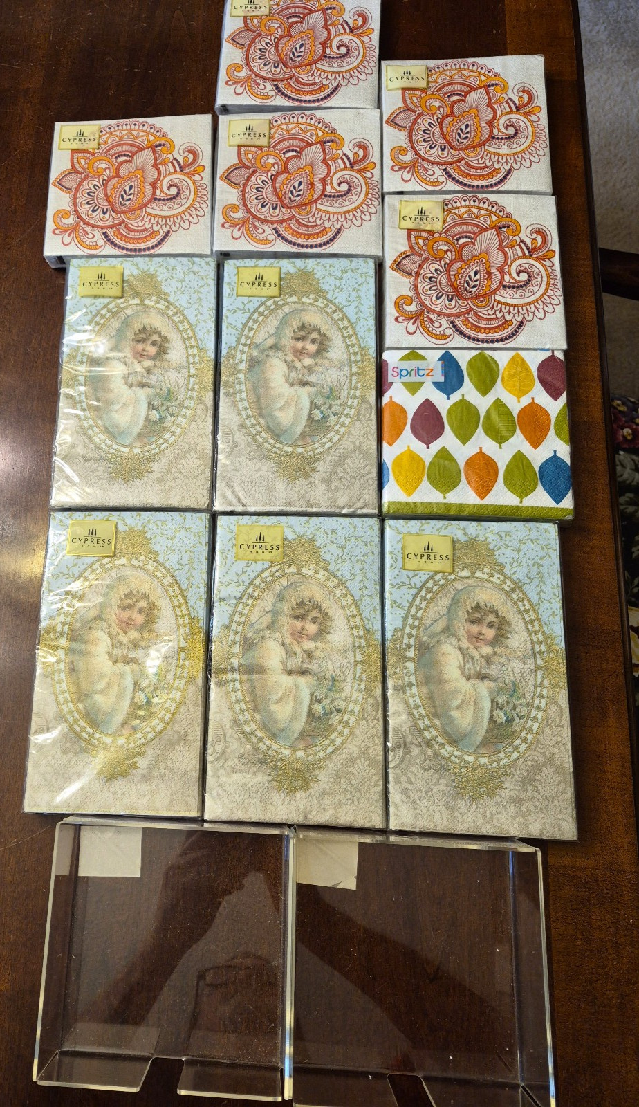 Vintage Decoupage Paper Napkins Lot 6 Pk Cherub Floral Acrylic 