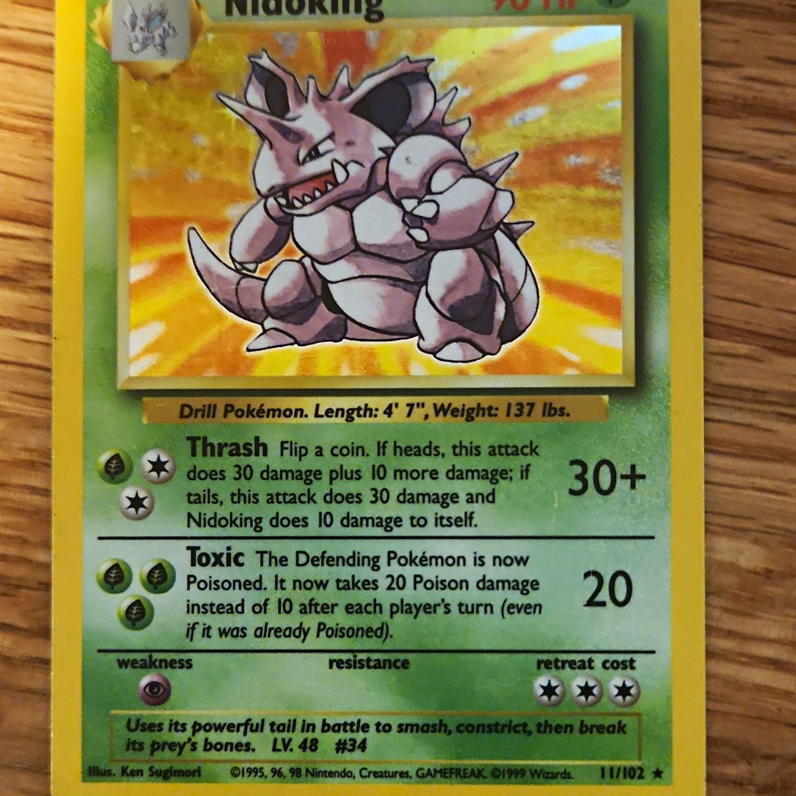 Pokémon Base Set 2 Nidoking 11/102 Holo Card 1999 English Wizards