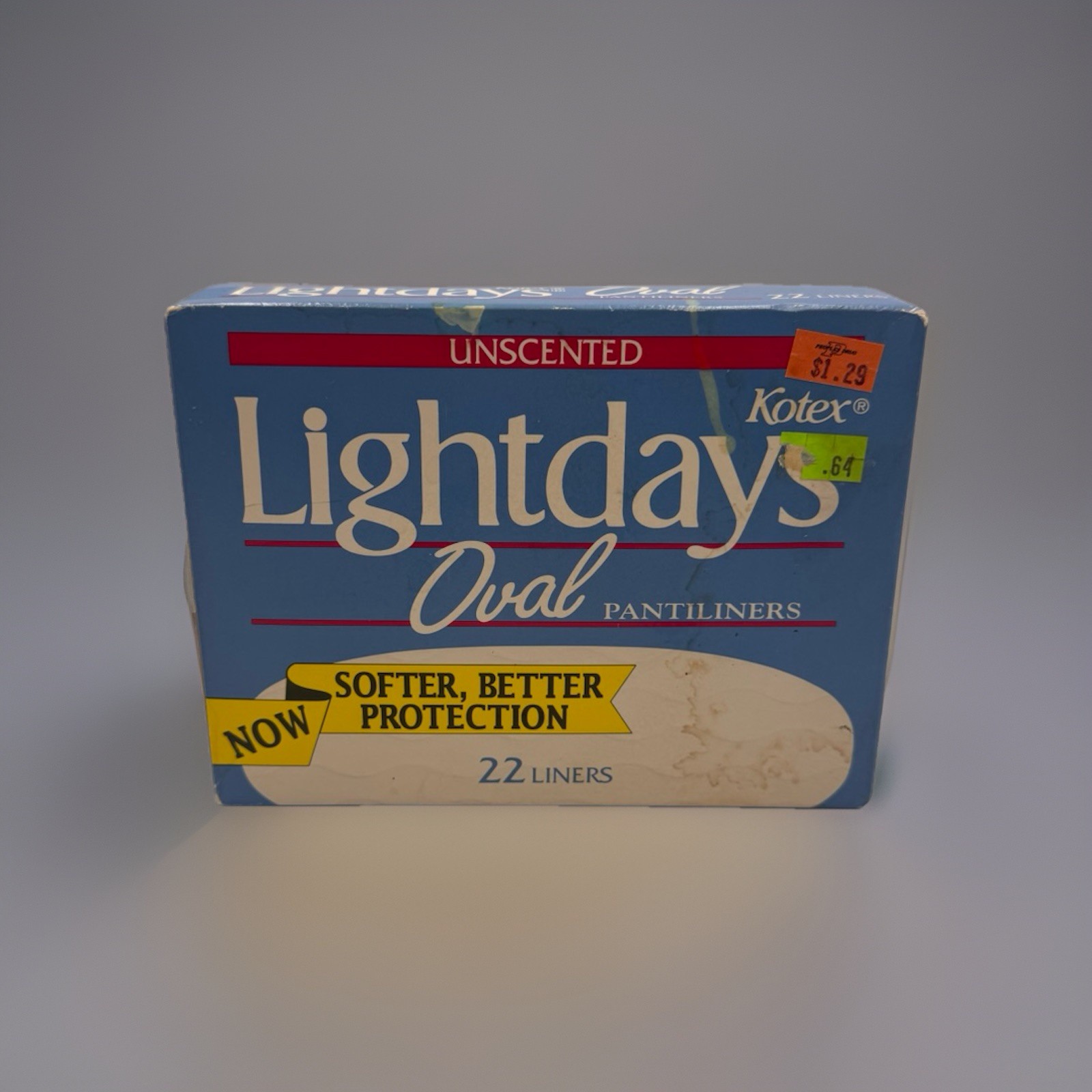 VTG Kotex Lightdays Oval Pantiliners 22 Liners 1990 Sealed Movie Prop Decor Ads