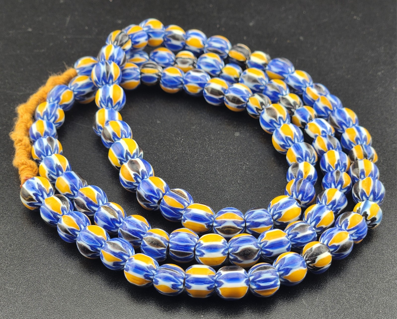 Vintage Venetian Style Chevron Beads 8mm Beautiful String