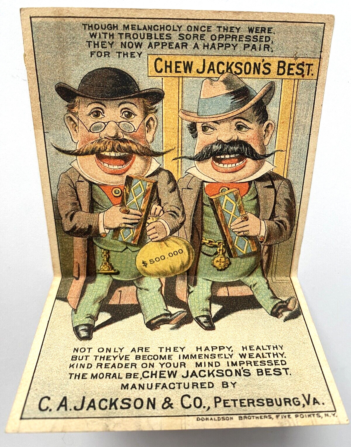 1880'S Mechanical Victorian Advertising Trade Card Jackson's Best Tobacco 1880'S Mechanical Victorian Advertising Trade Card Jackson's Best Tobacco