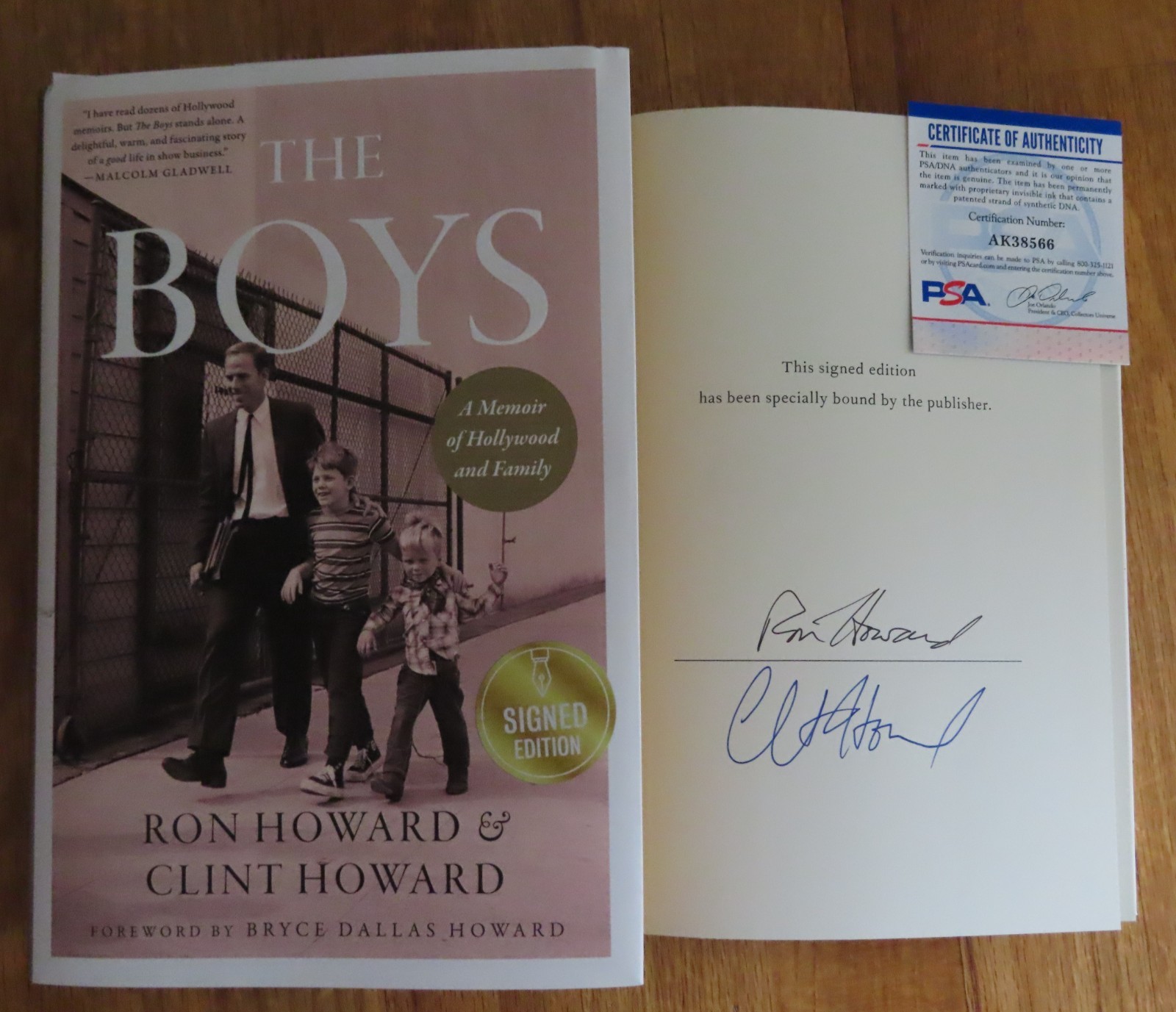RON & CLINT HOWARD signed THE BOYS Book PSA AK38566 HAPPY DAYS A Beautiful Mind