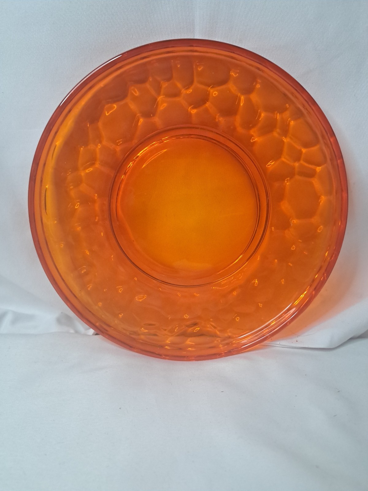 1960’s Fostoria MCM Flame Orange Pebble Beach Luncheon Plate 7.75\ 1960’s Fostoria MCM Flame Orange Pebble Beach Luncheon Plate 7.75\