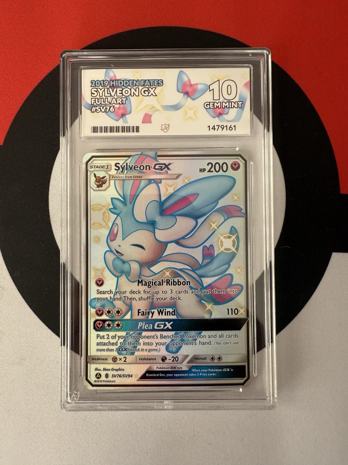 Sylveon GX SV76/SV94 Shiny Vault Hidden Fates Pokemon English ACE 10 GEM 2019