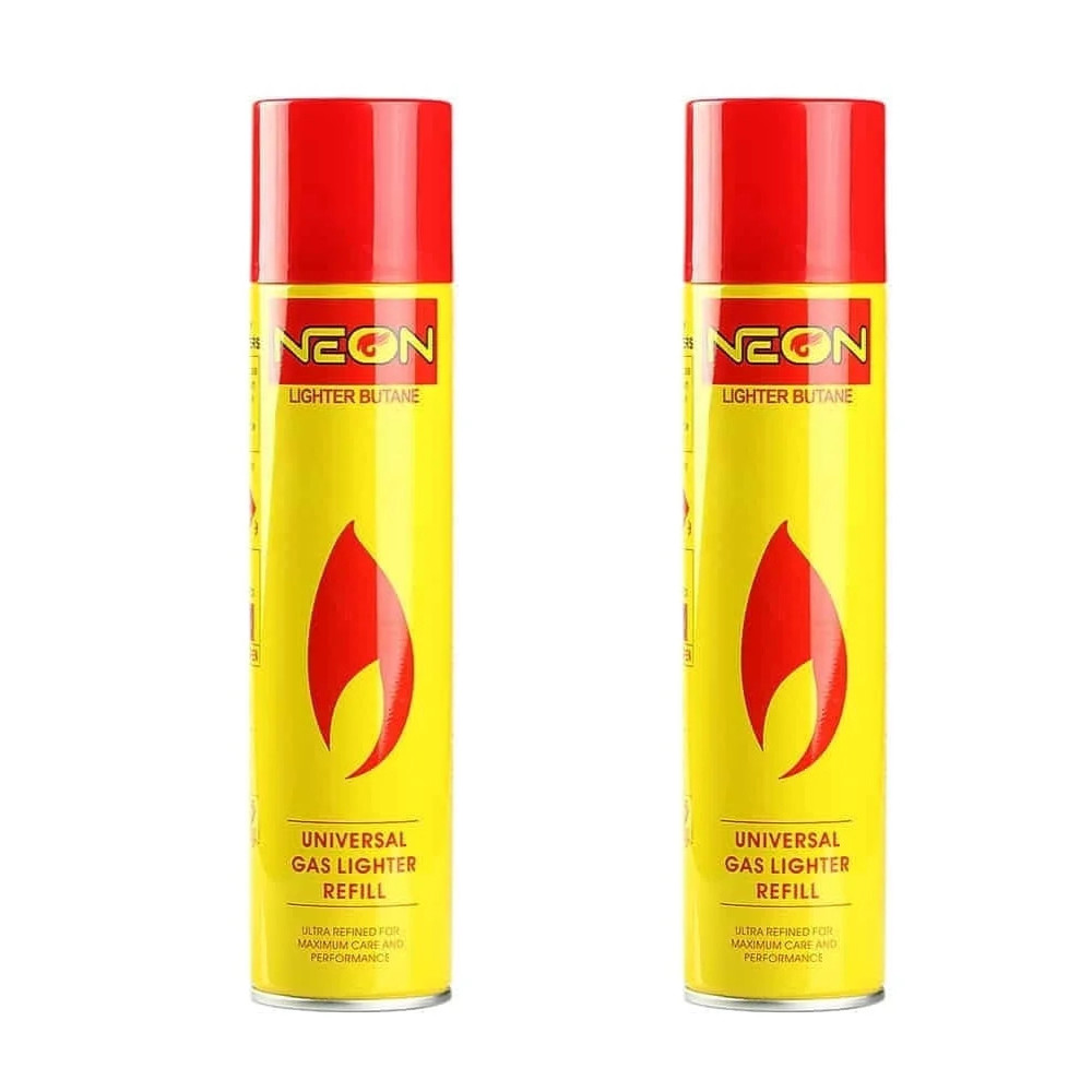 2X Neon lighter butane gas refill universal fluid fuel ultra refined 10.14 oz