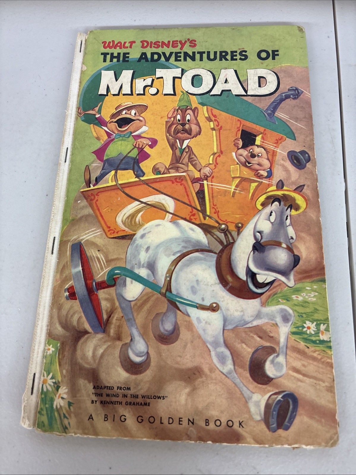 Vintage 1949 Walt Disney A Big Golden Book Adventures of Mr. Toad Hardcover Book