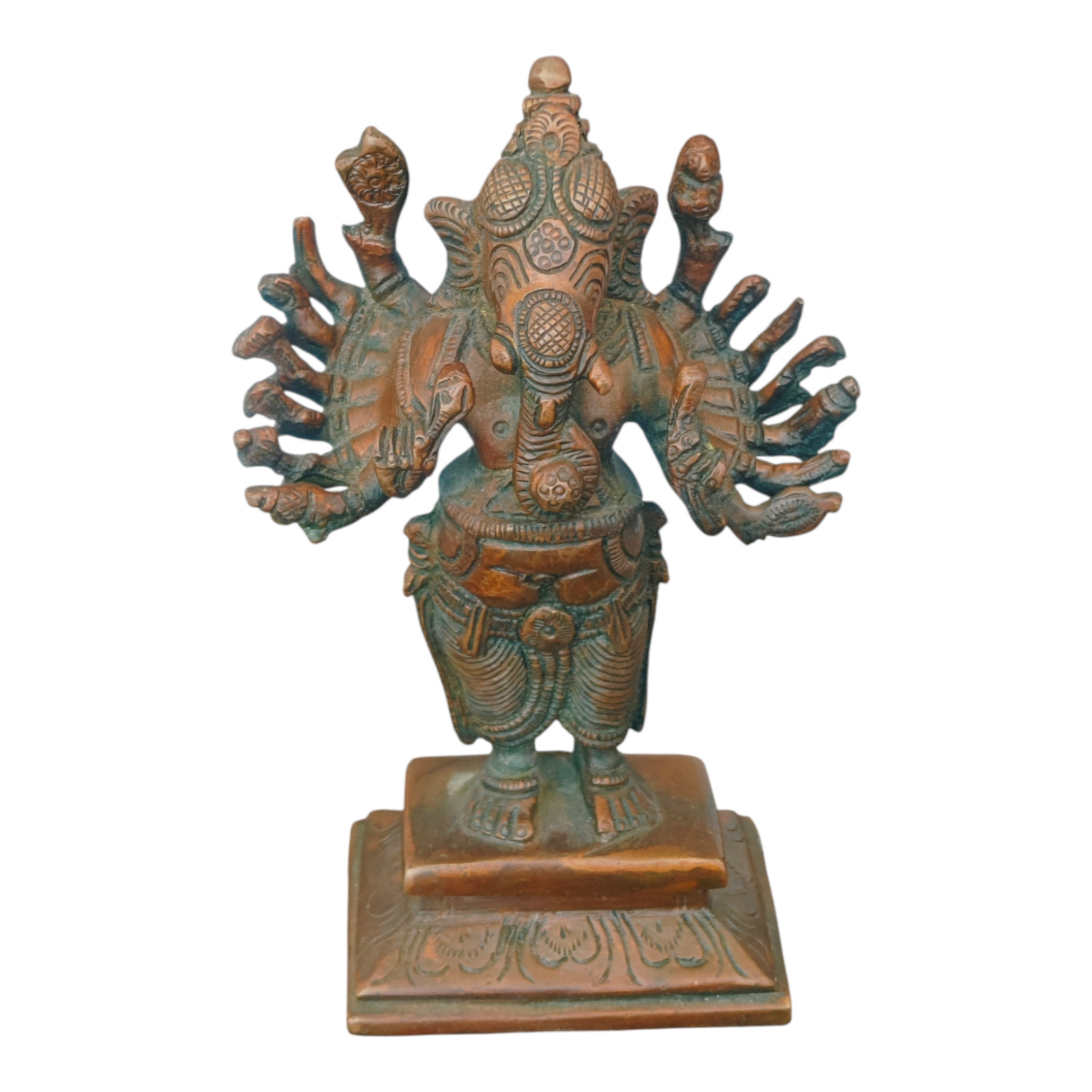 Antique or Vintage Look Handcrafted Brass Ganesh Figure \ Statue ,  Collectible