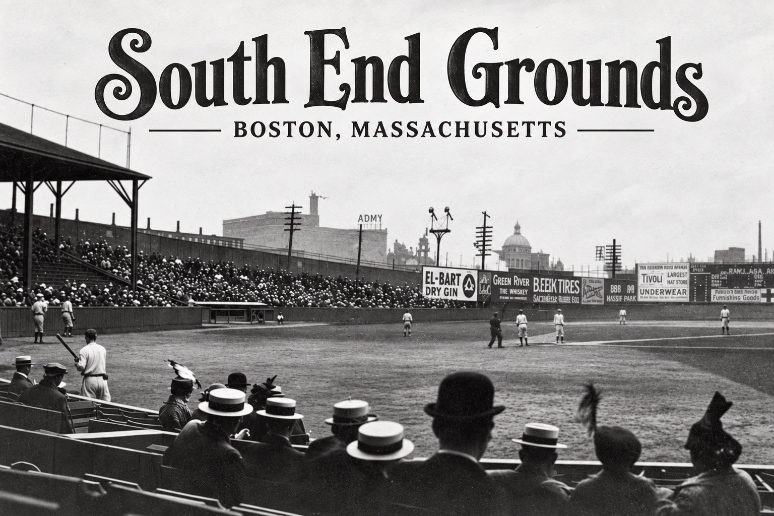 SOUTH END GROUNDS - Boston MA Baseball Stadium MODERN Reprint Postcard E122