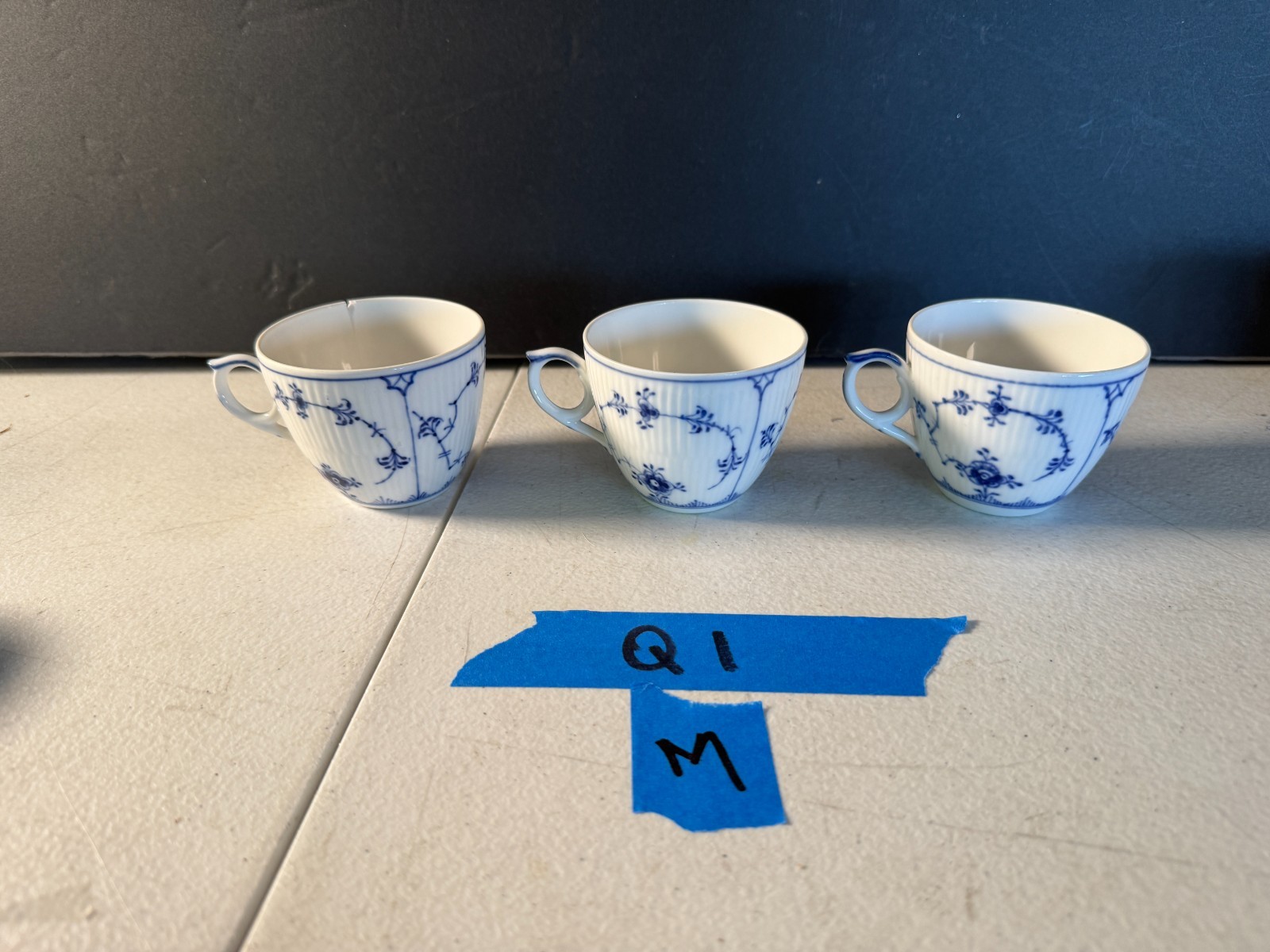 Royal Copenhagen BLUE FLUTED PLAIN Demitasse Cup SET of 3 1st Quality MINT 1/79 Royal Copenhagen BLUE FLUTED PLAIN Demitasse Cup SET of 3 1st Quality MINT 1/79